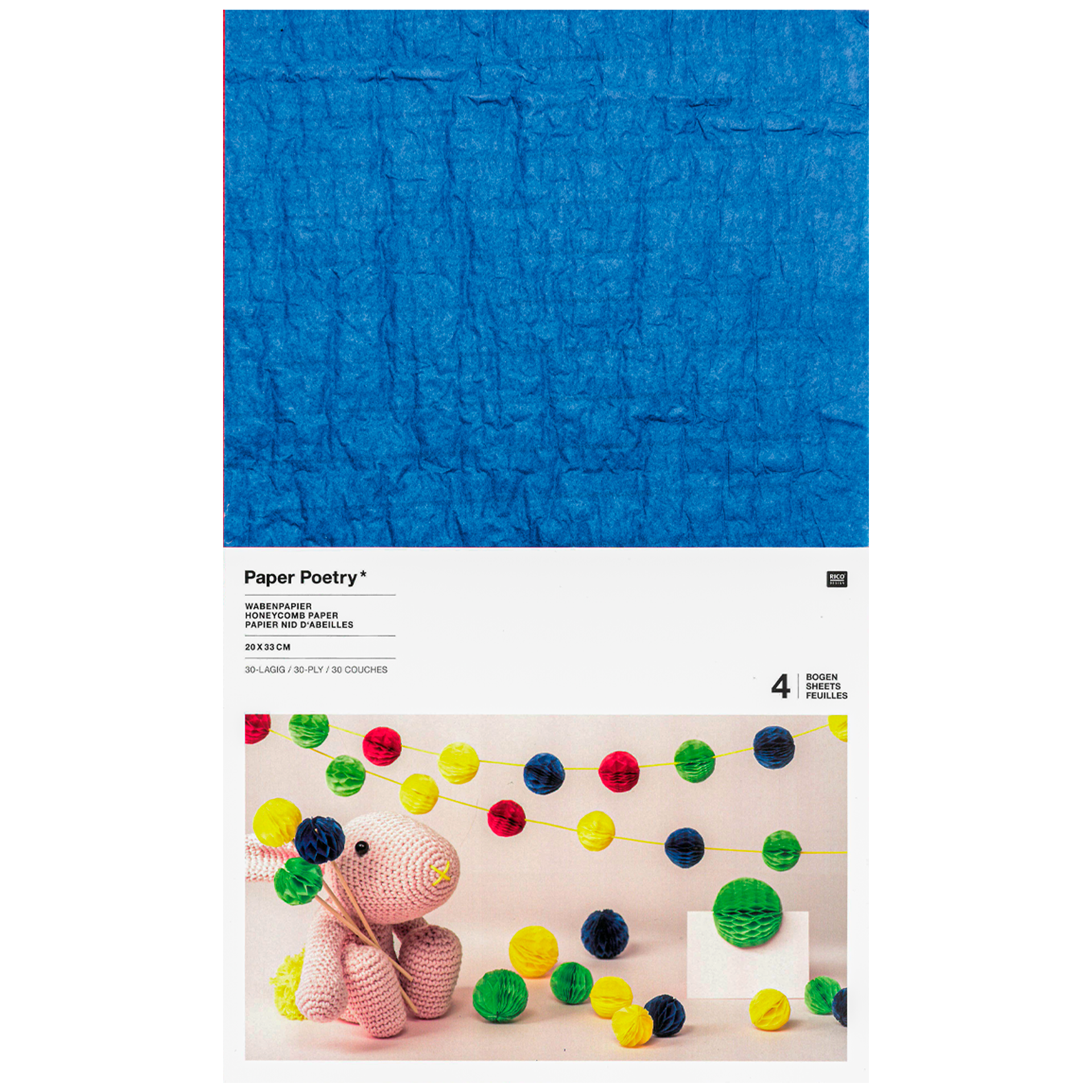 Vaffelpapir klare farger