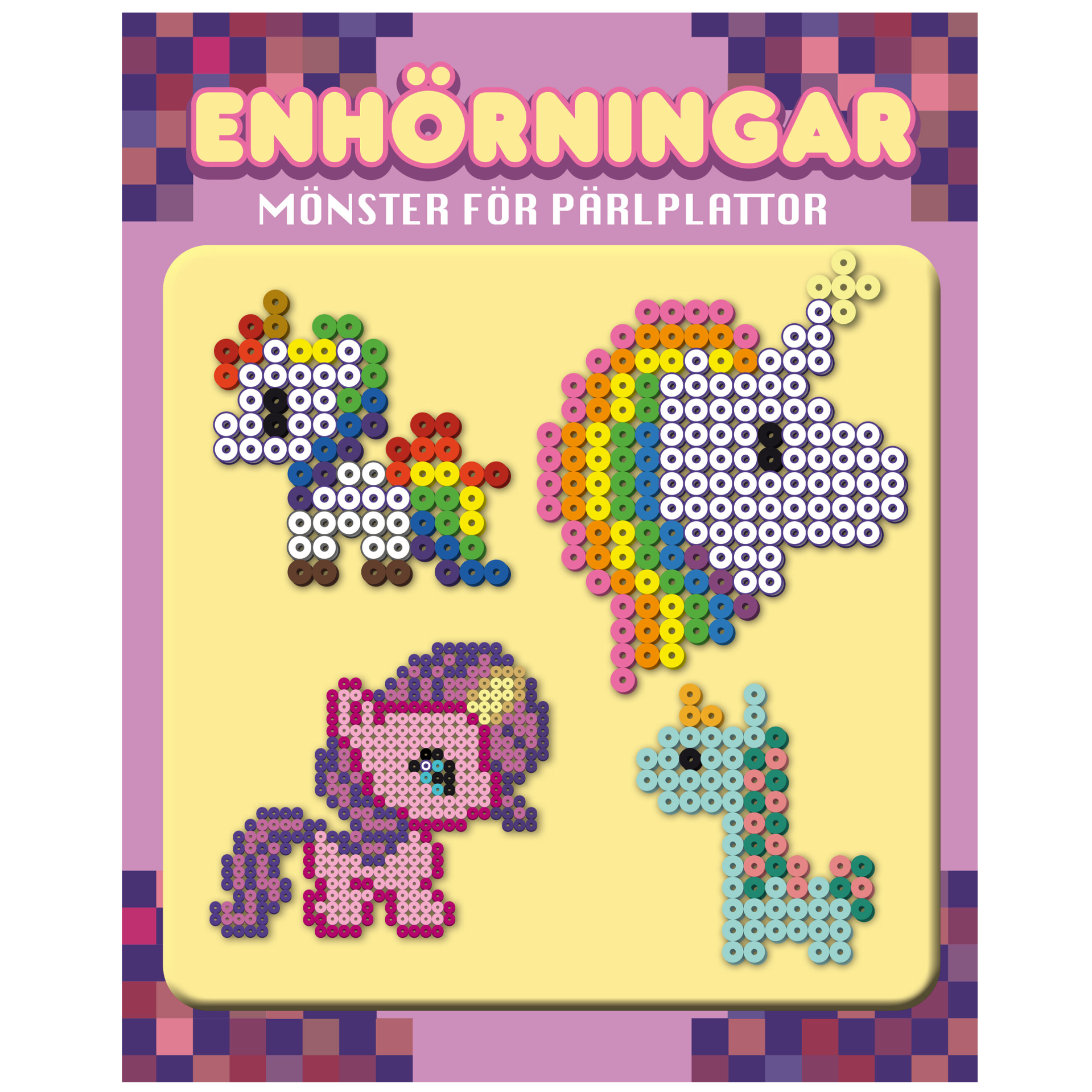 Enhörningar, mönster för pärplattor