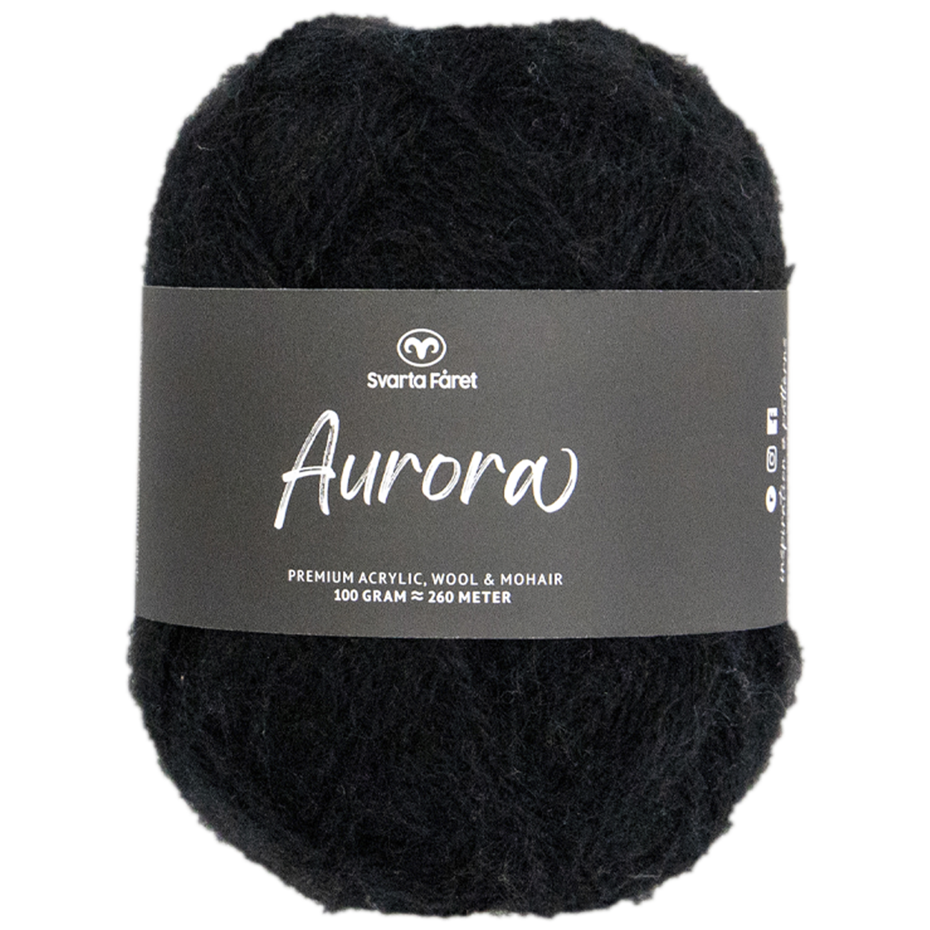 Svarta Fåret Aurora akryyli/mohairlanka, musta