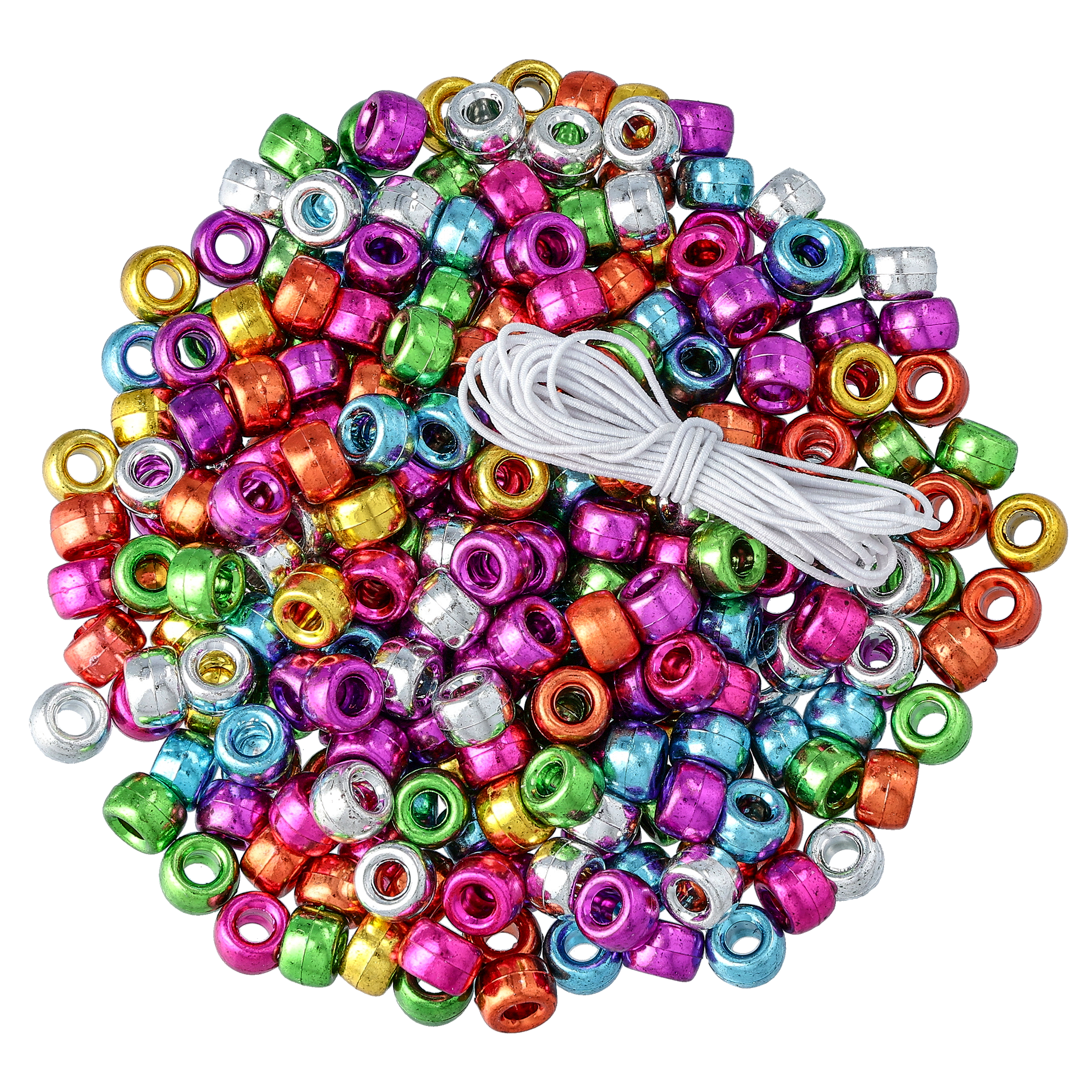 Plastpärlor, metallic