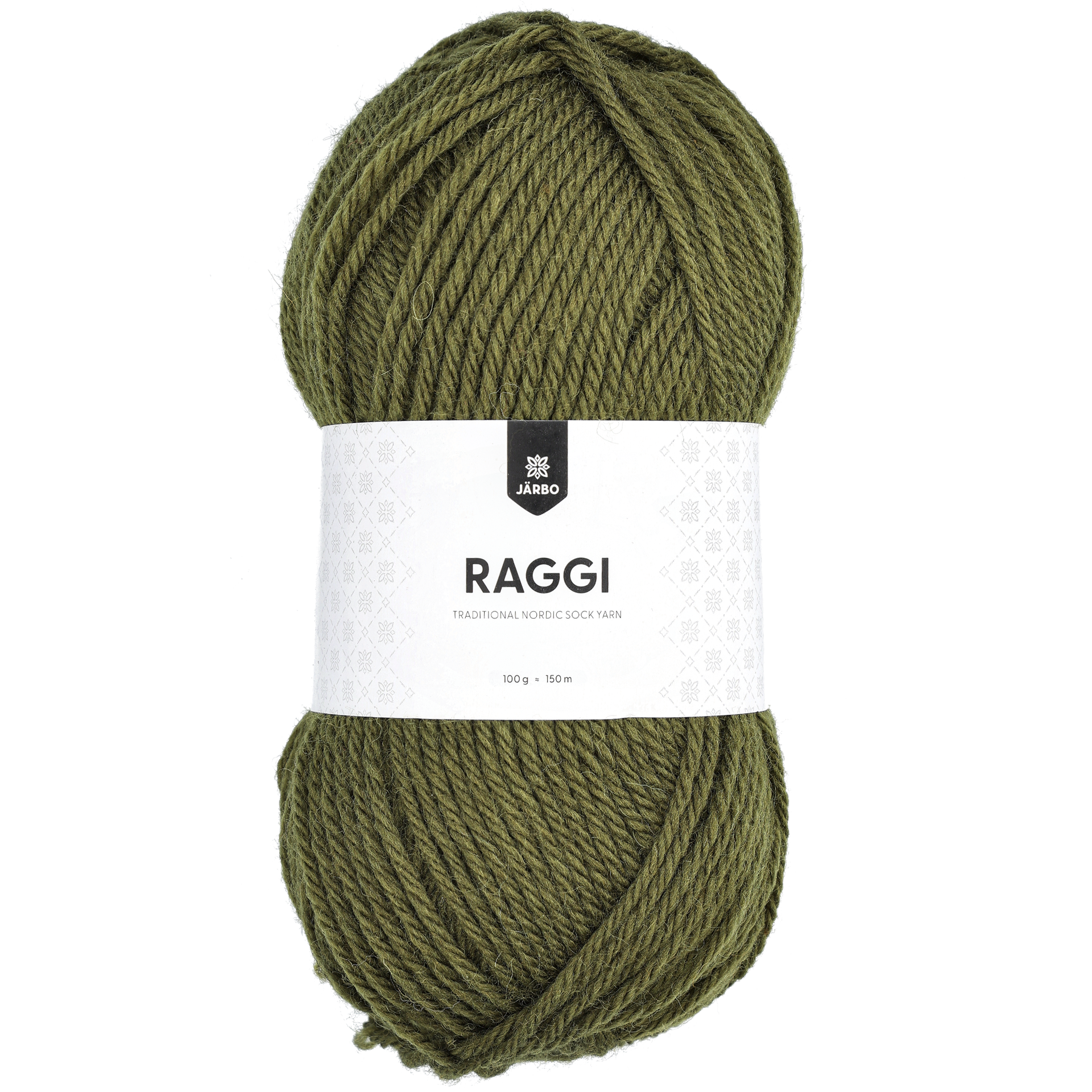 Raggi, sockgarn, mossgrön