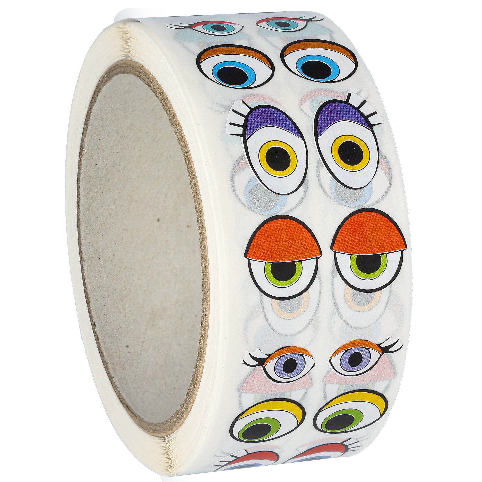 Stickers på rulle, färgat