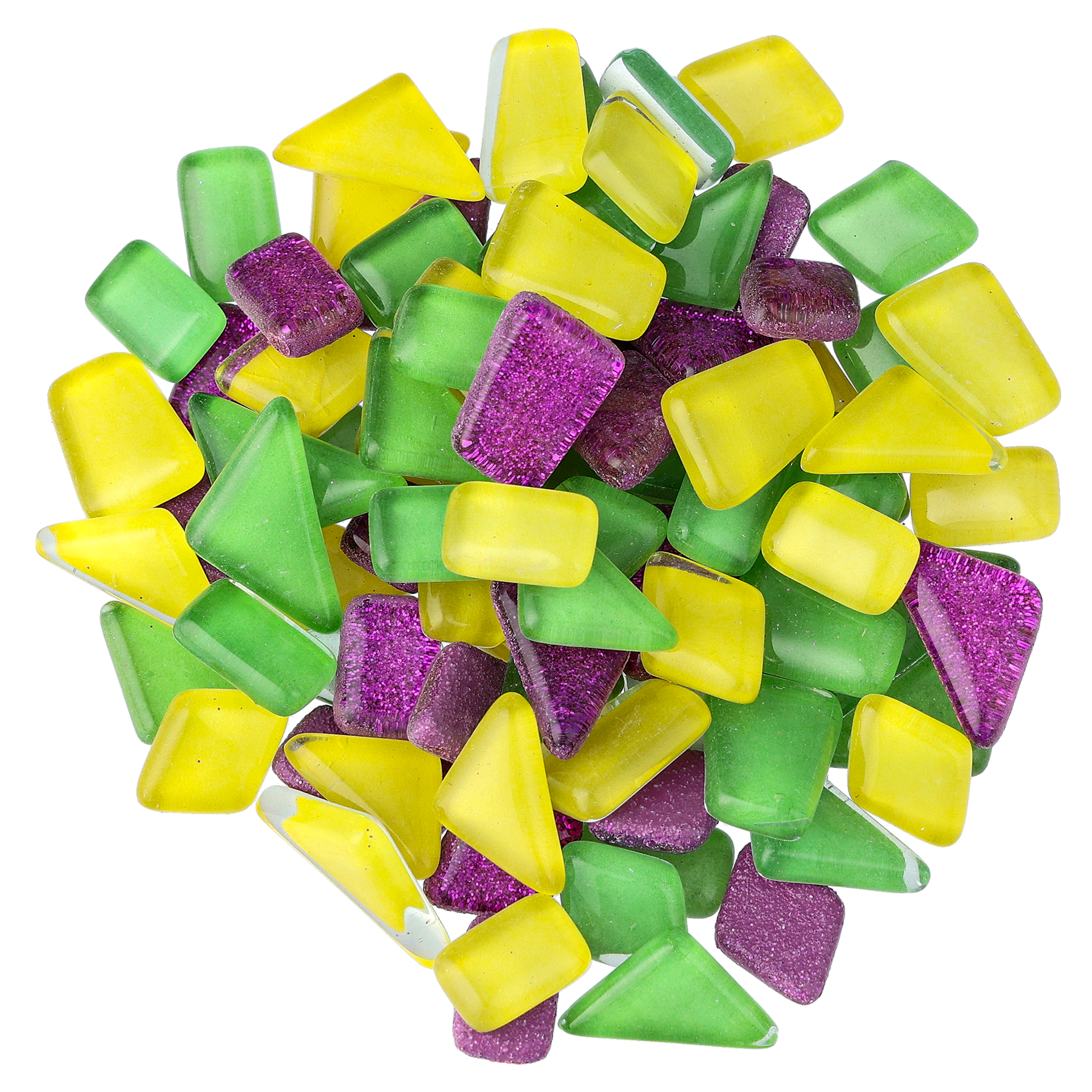 Mosaiikkisekoitukset, vihreä/keltainen/liila