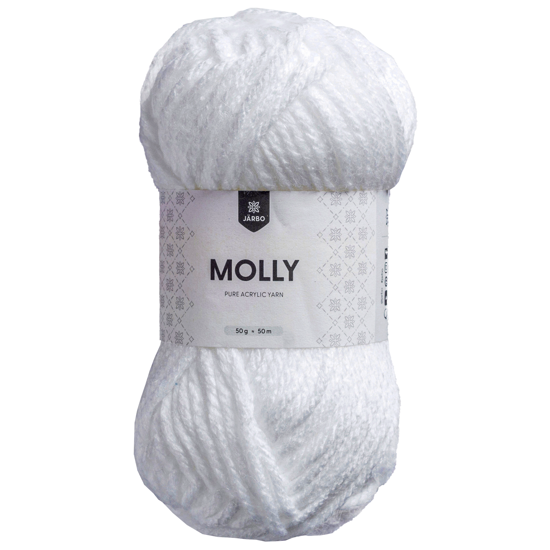 Järbo Molly, akrylgarn, vit