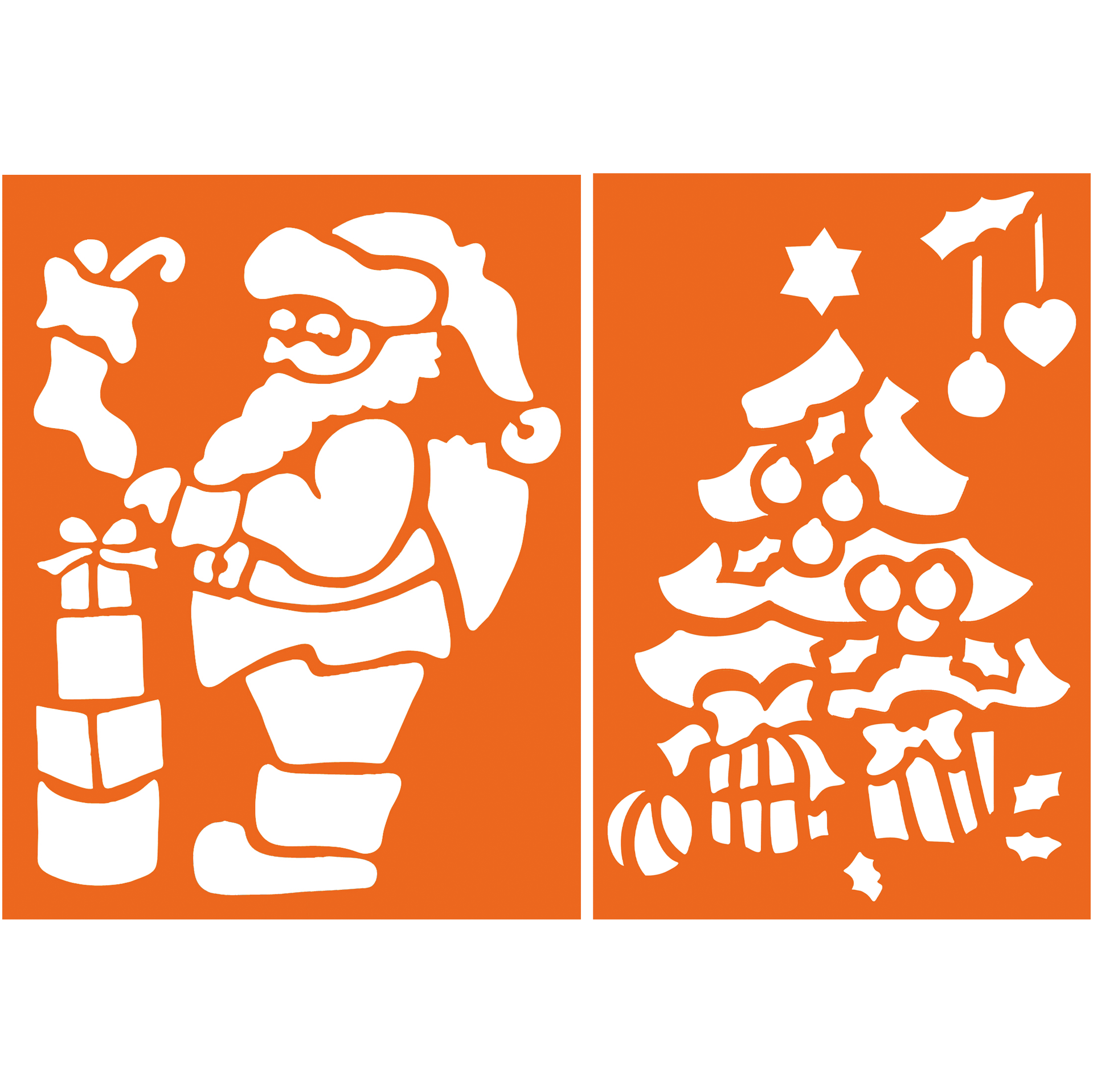 Skabelon julemand og juletræ