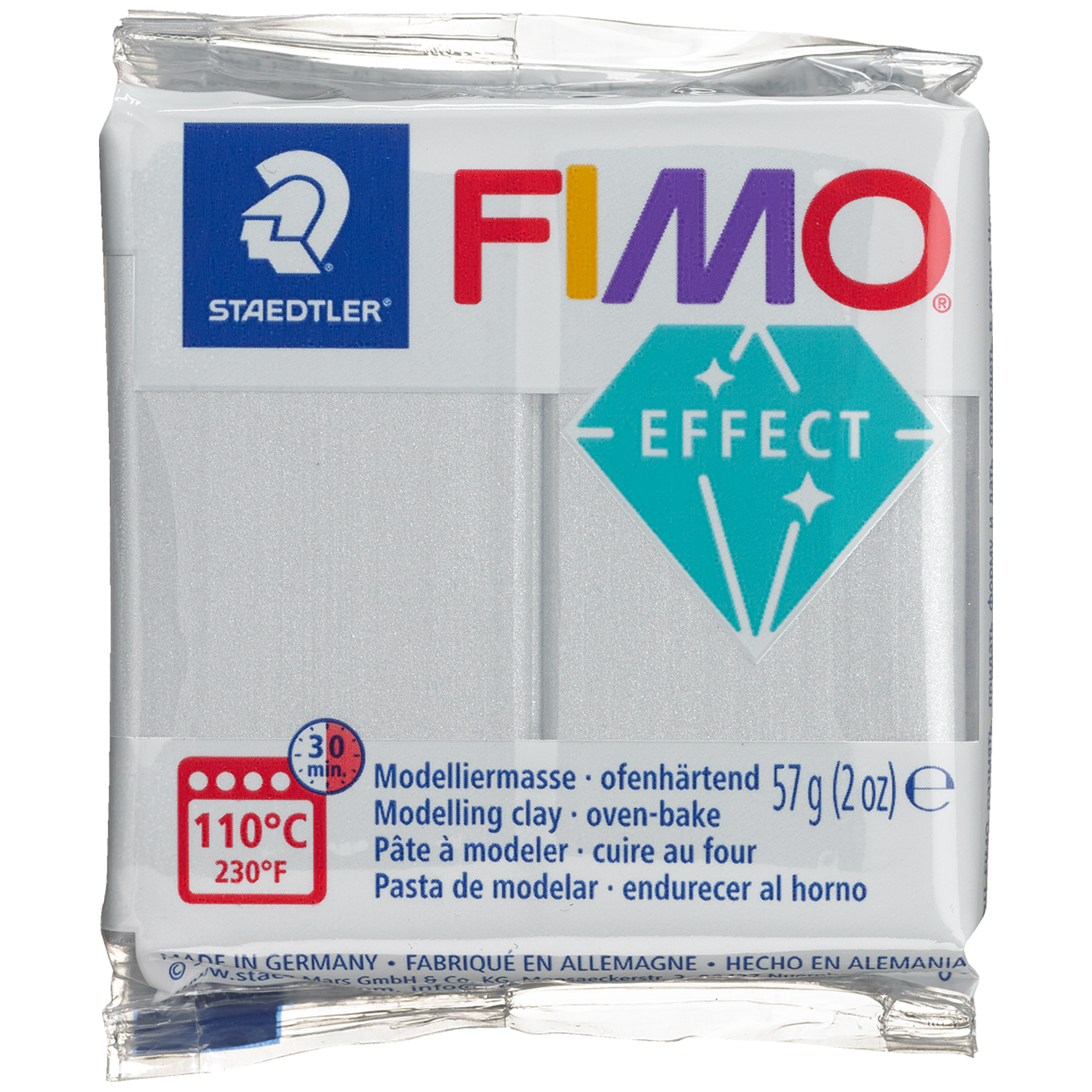 FIMO-lera metallic, pärlemorvit