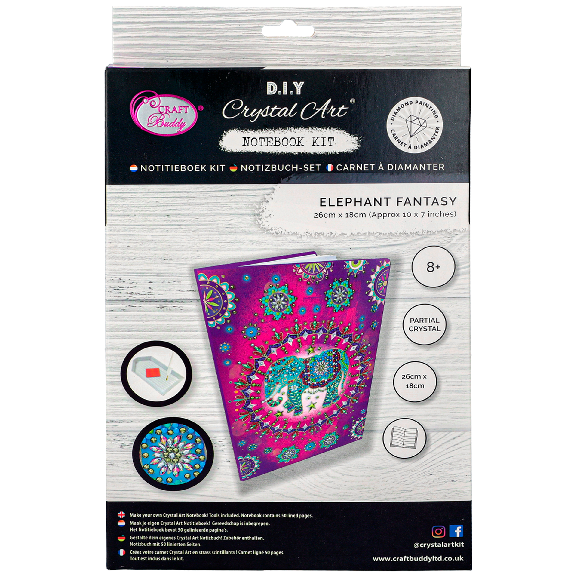 Diamond Painting Notebook Elephant Fantasy