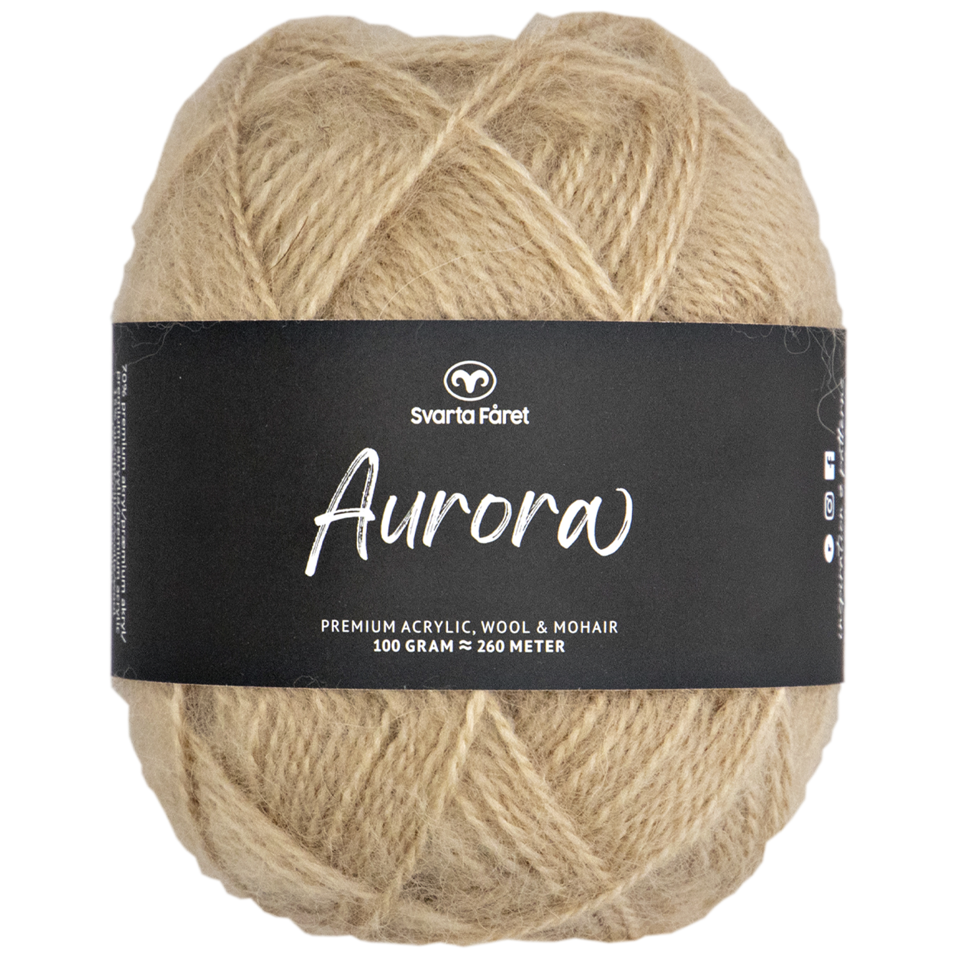 Svarta Fåret Aurora akryyli/mohairlanka, beige