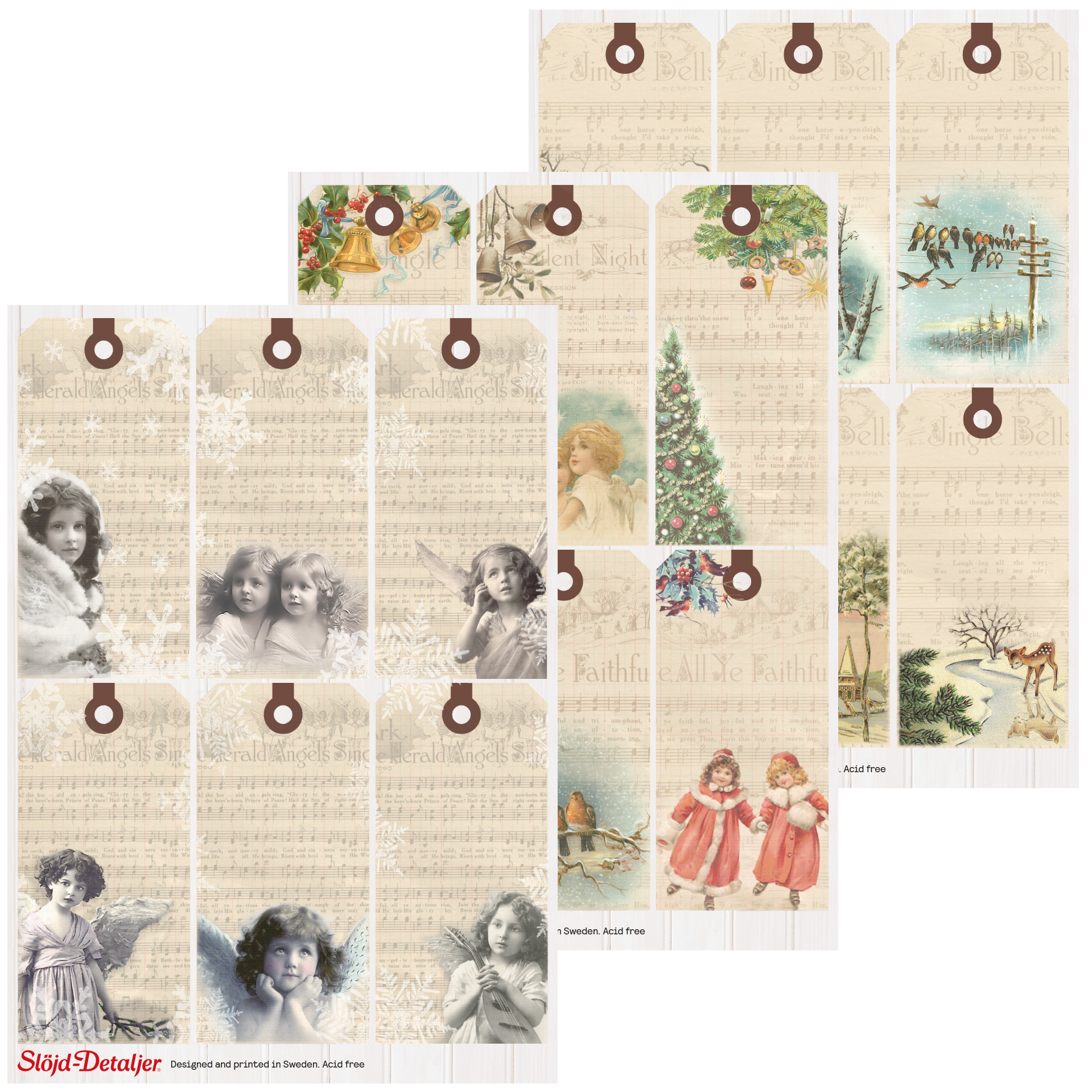 Sæt med klippeark julemærker