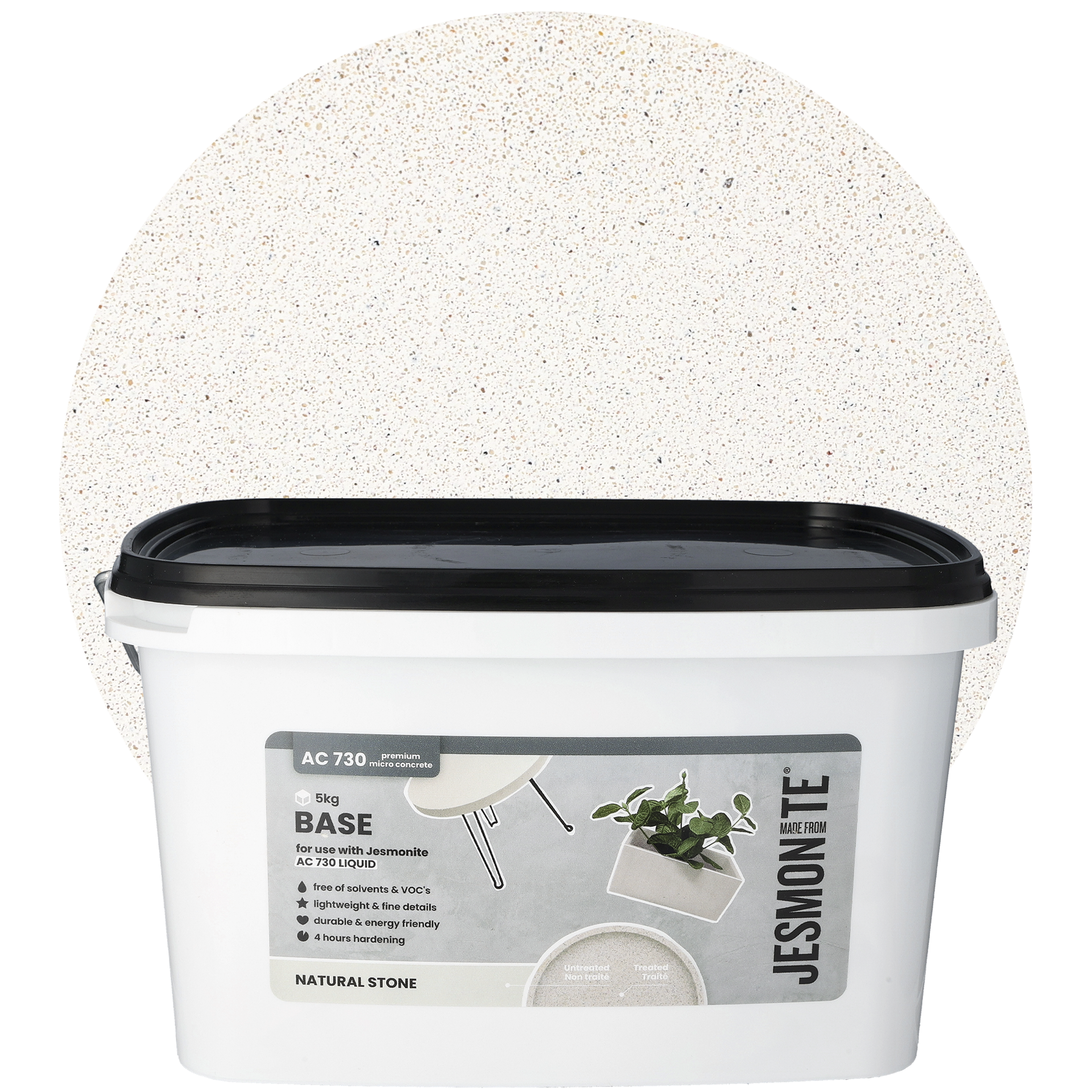 Jesmonite AC 730 base, natural stone