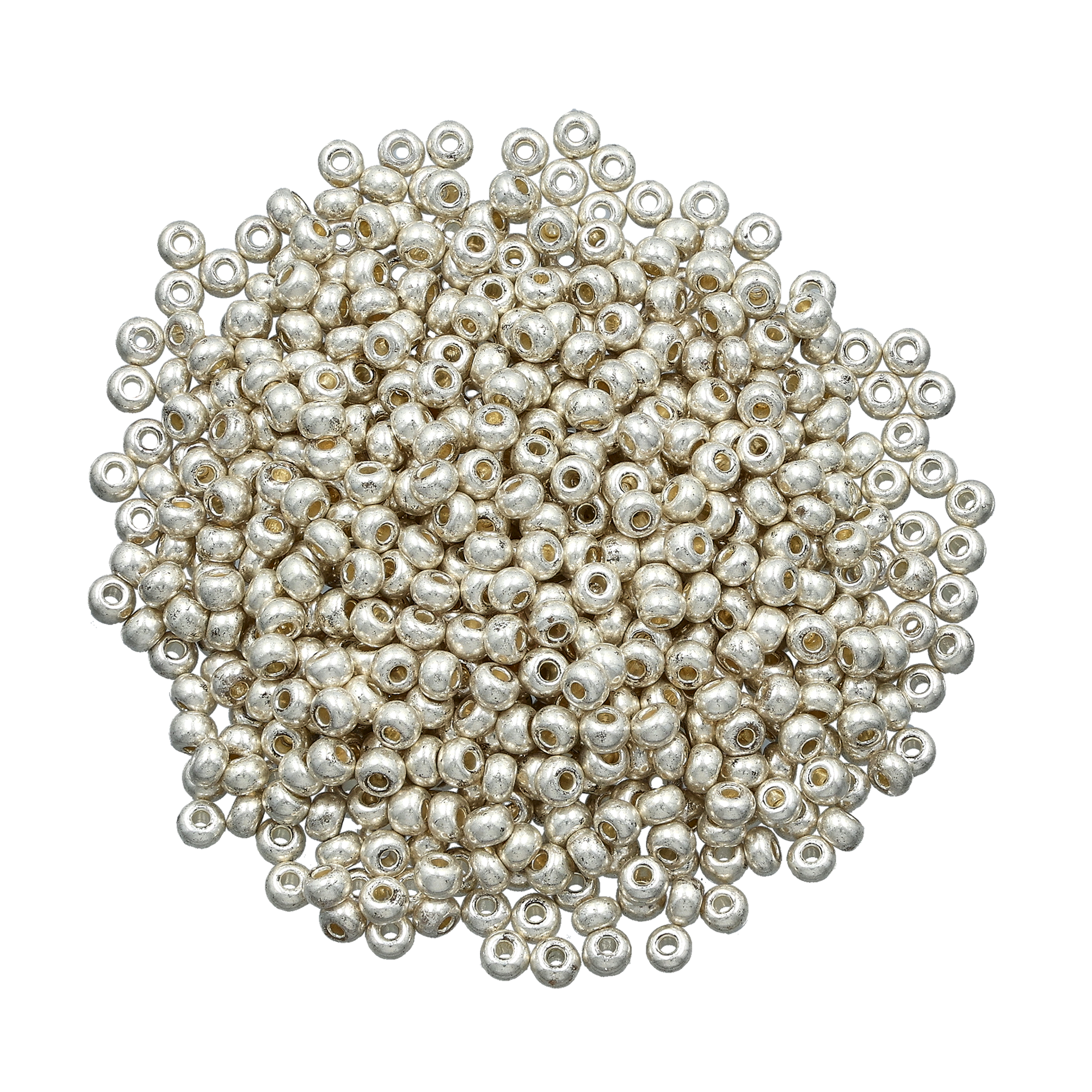 Rocaillespärlor 6/0, matt silver