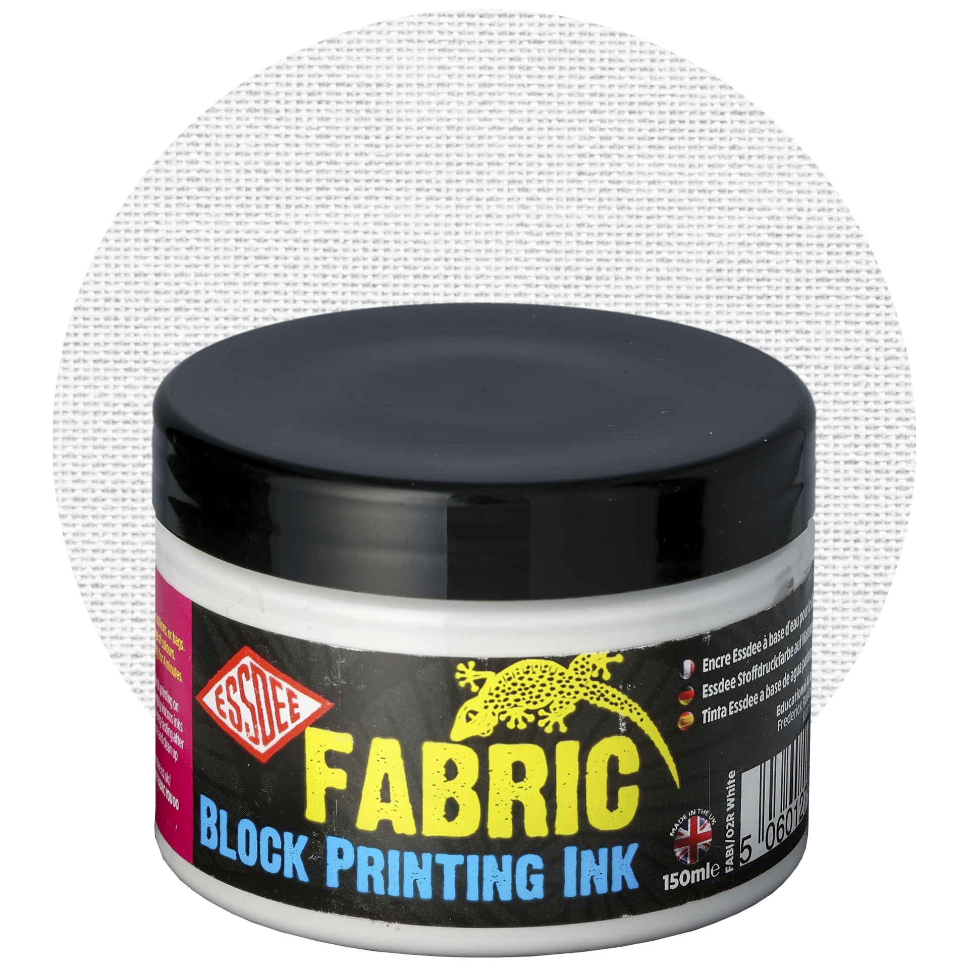 Linoleumsmaling tekstil, hvit