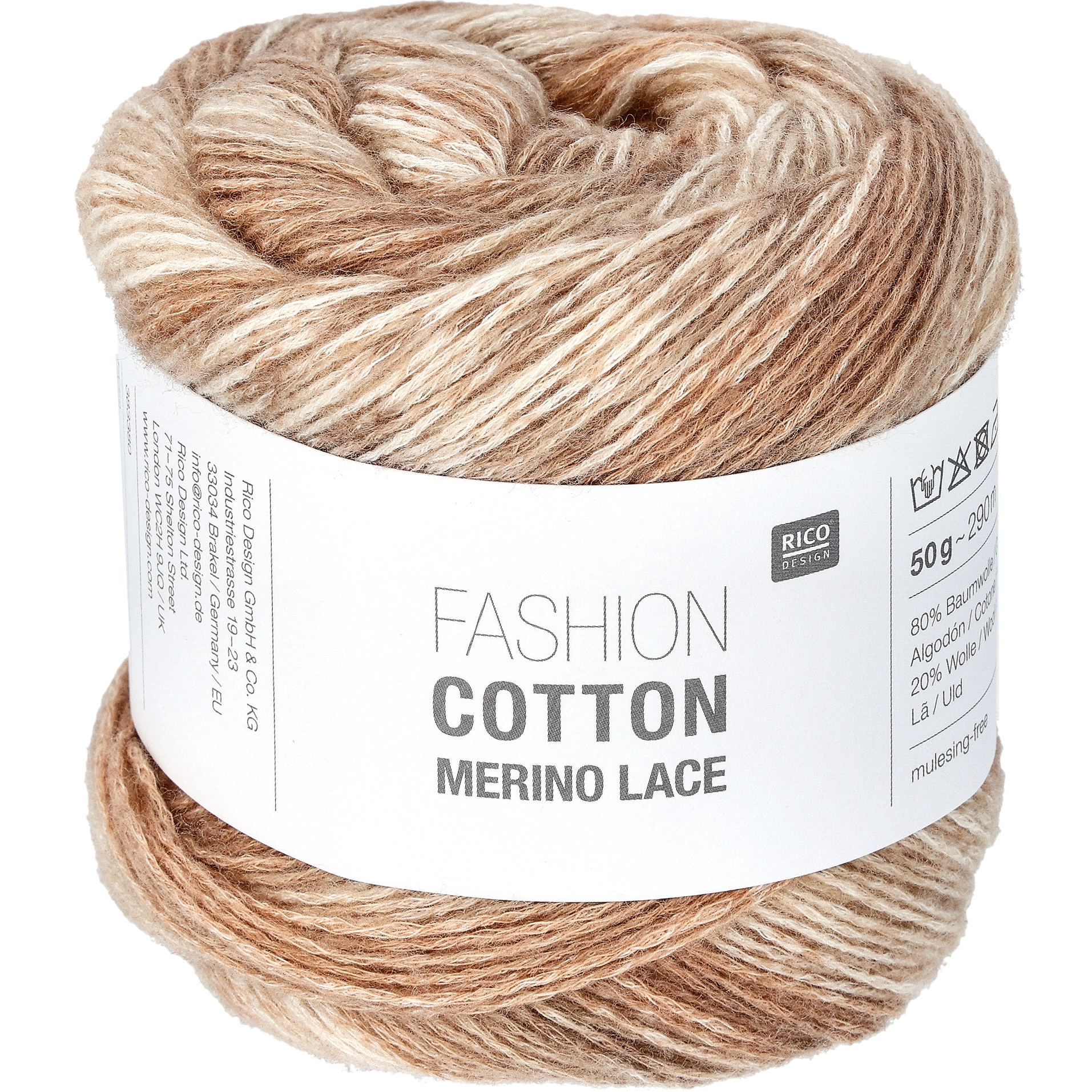 Fashion cotton merino lace, beige ombré