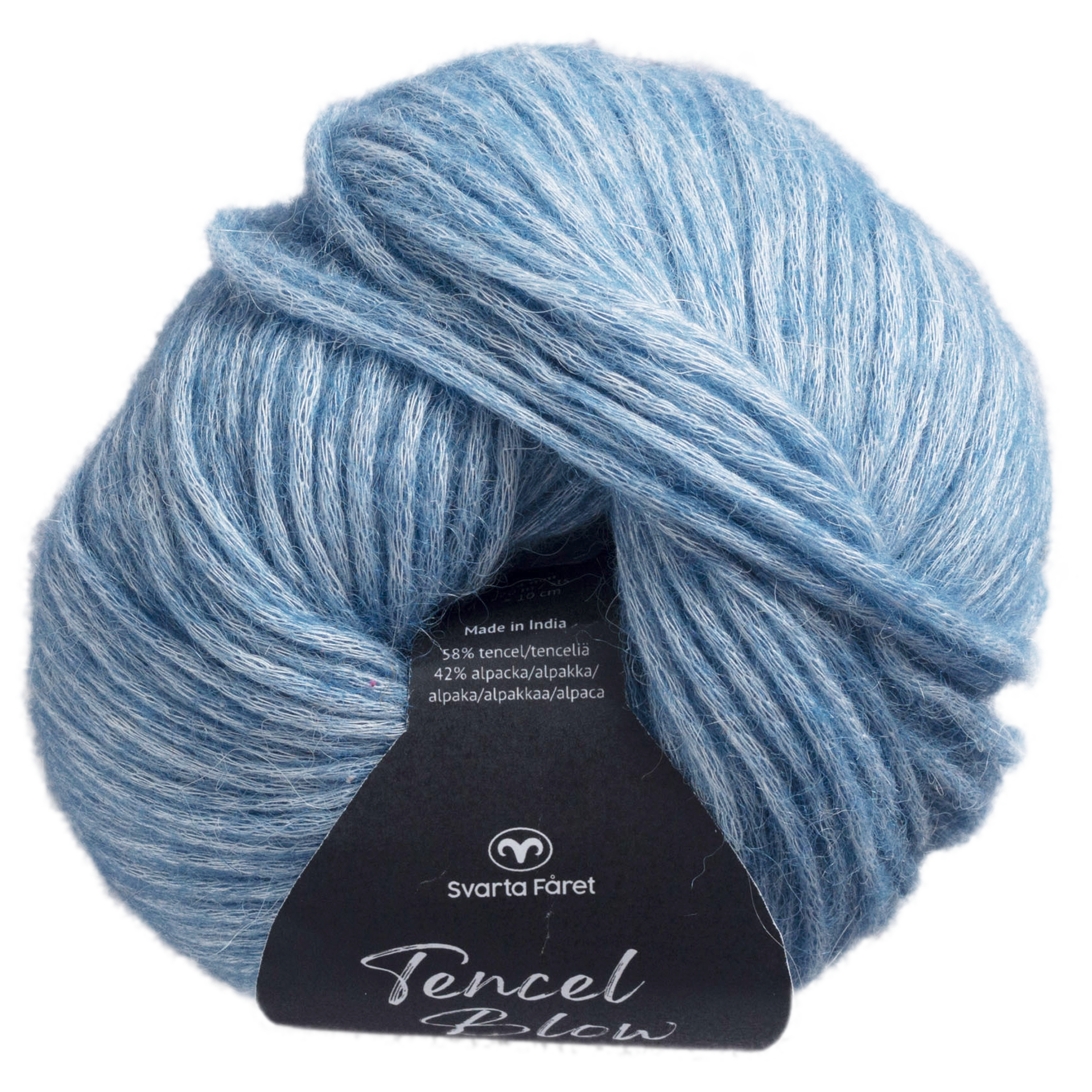 Svarta Fåret Tencel Blow, tencel/alpacka garn, porslinsblå