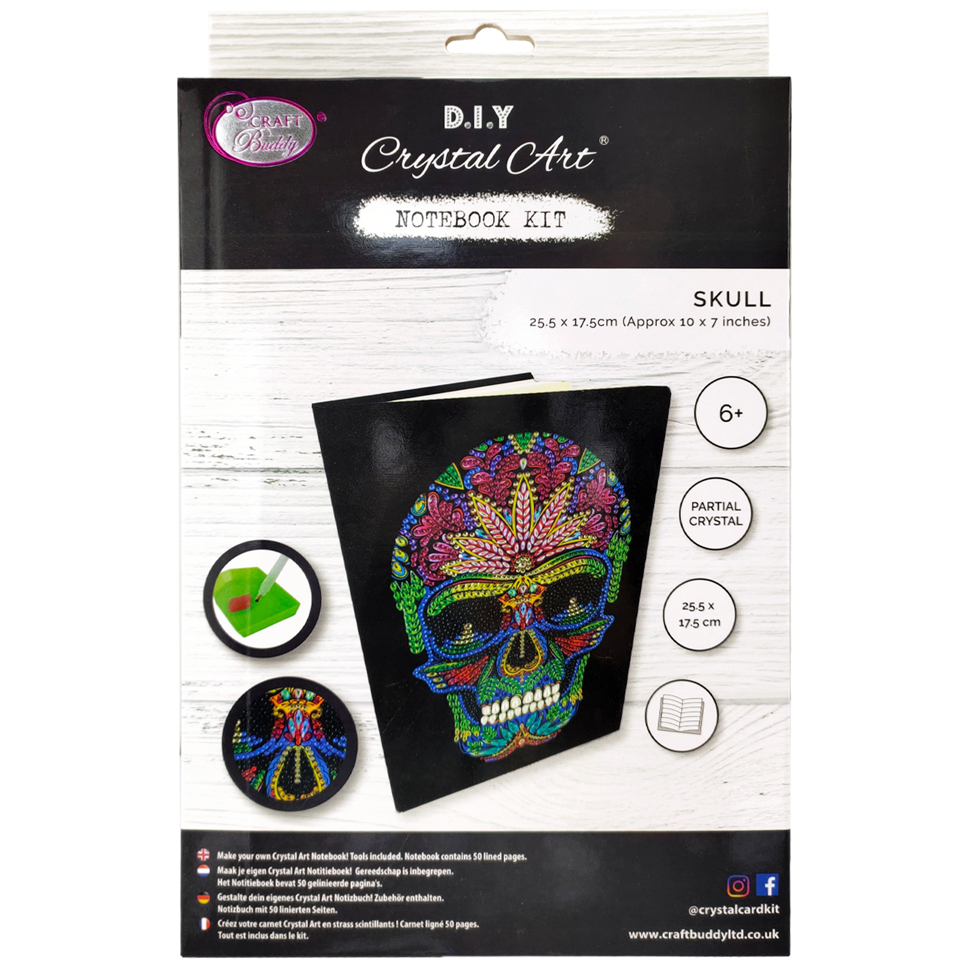 Crystal Art Notebook Skull