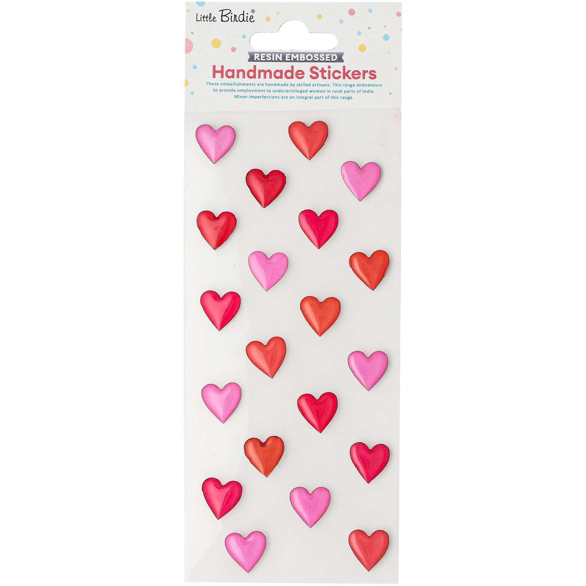 Resin stickers hjärtan