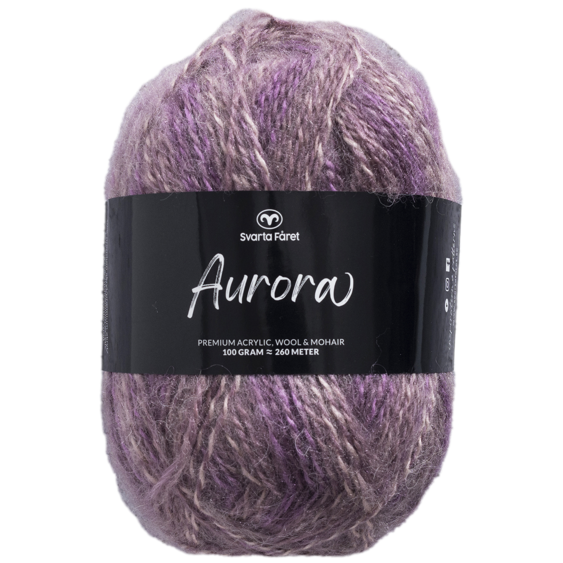 Svarta Fåret Aurora akryyli/mohairlanka, laventelikukka