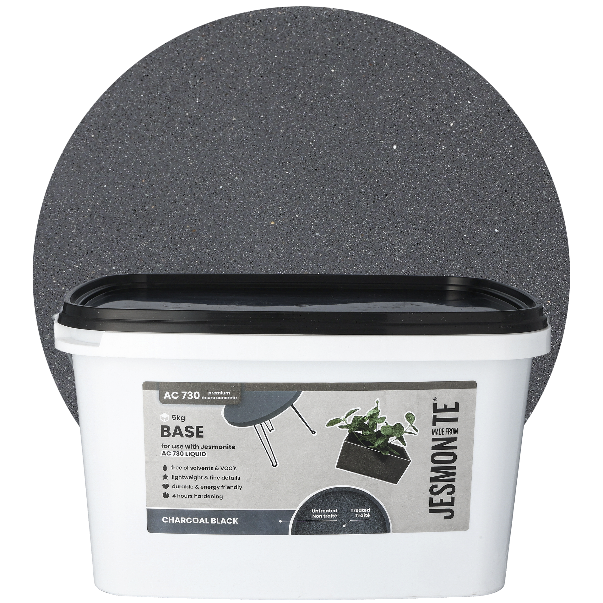 Jesmonite AC 730 base, charcoal black