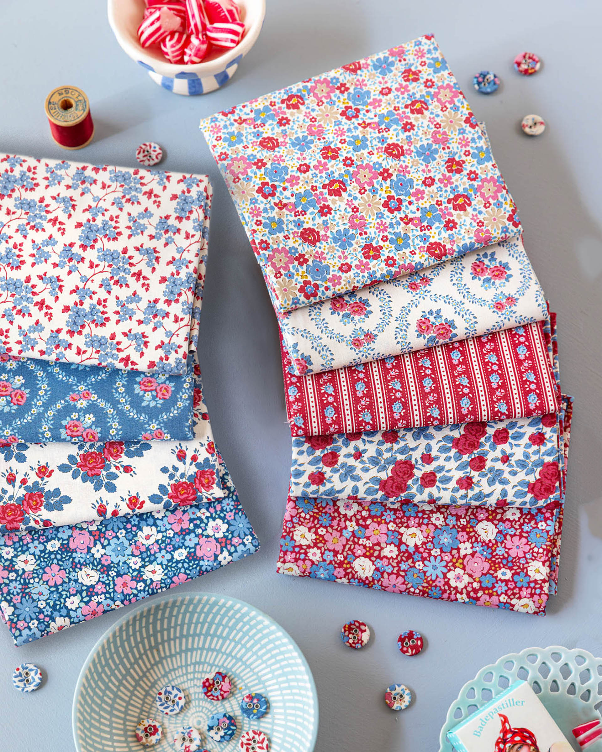 Tilda Fat Quarter, burgunder