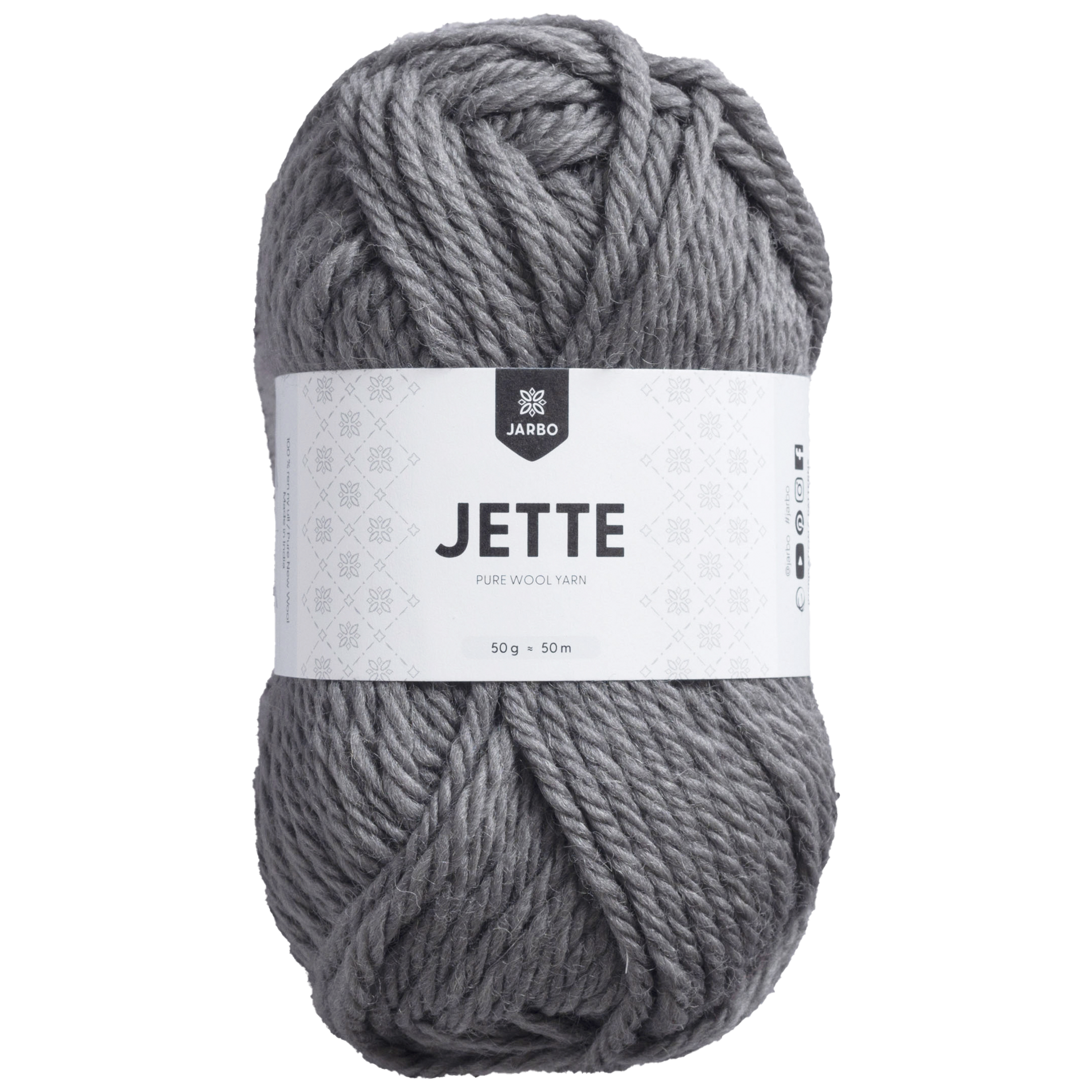 Järbo Jette ullgarn, grå