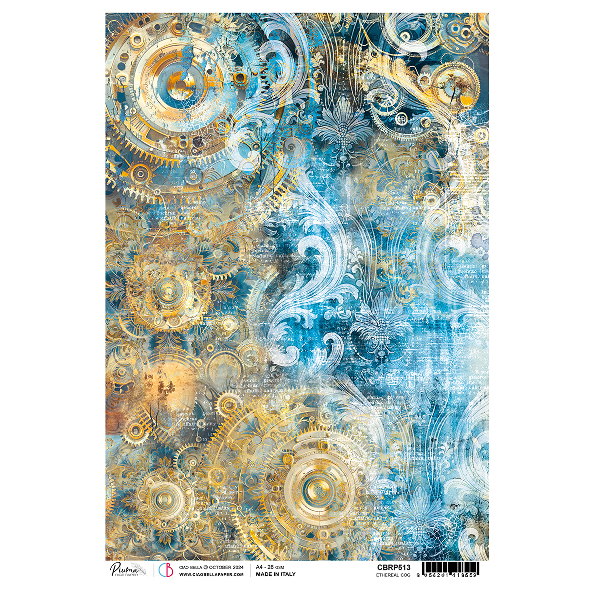 Decoupage-rispapir, Golden blue