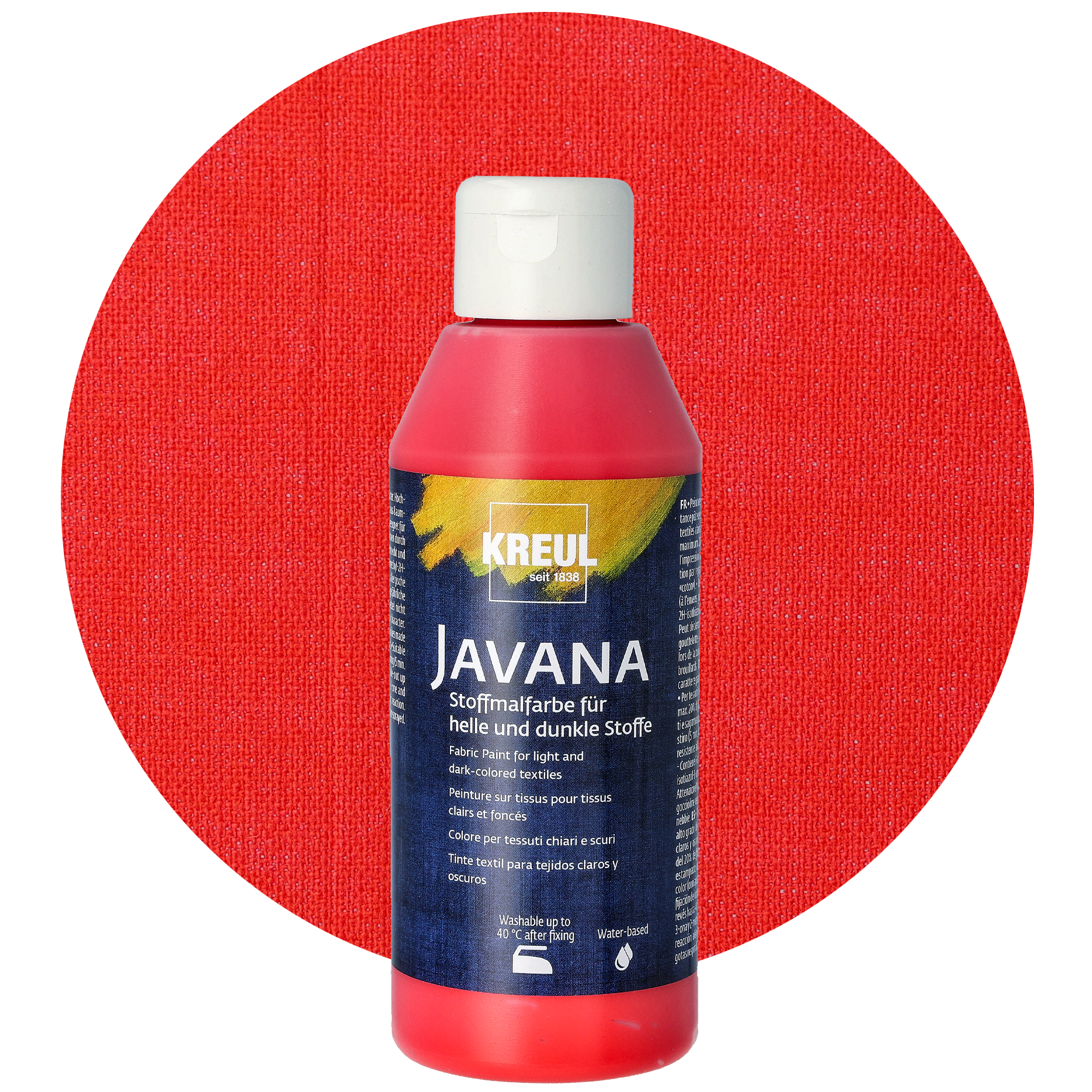 Textilfärg för ljusa och mörka tyger, röd