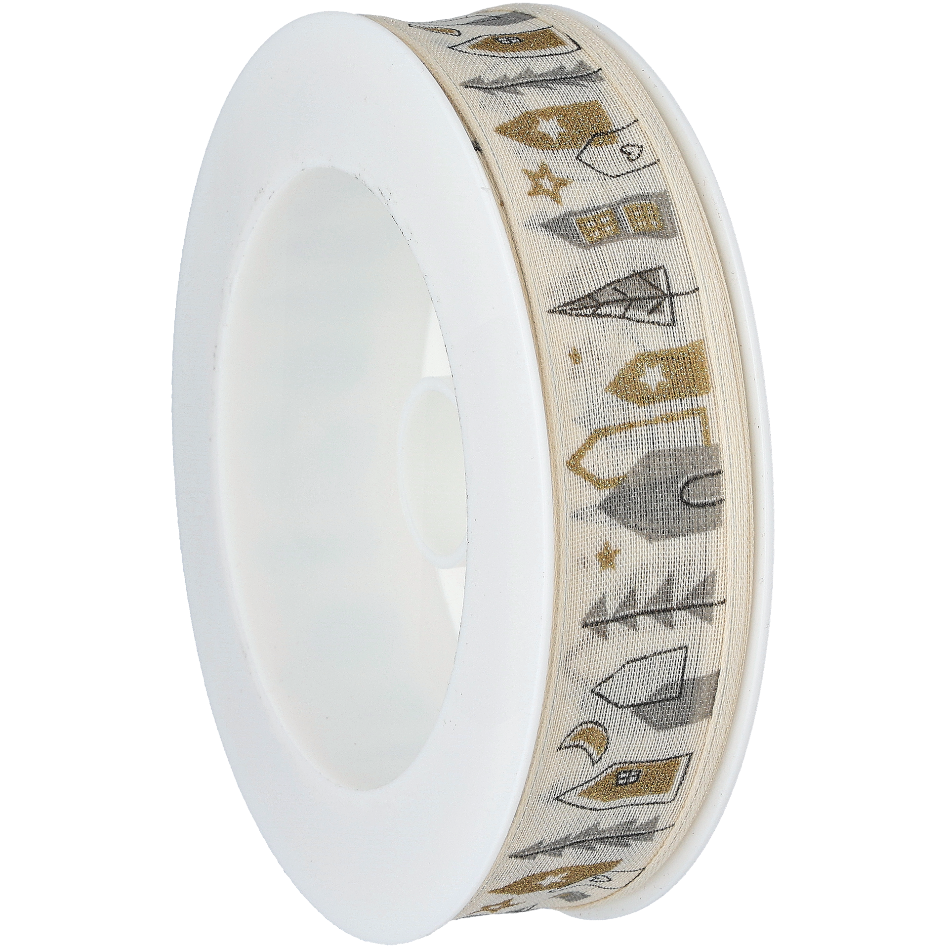 Dekorationsbånd julehus, hvid