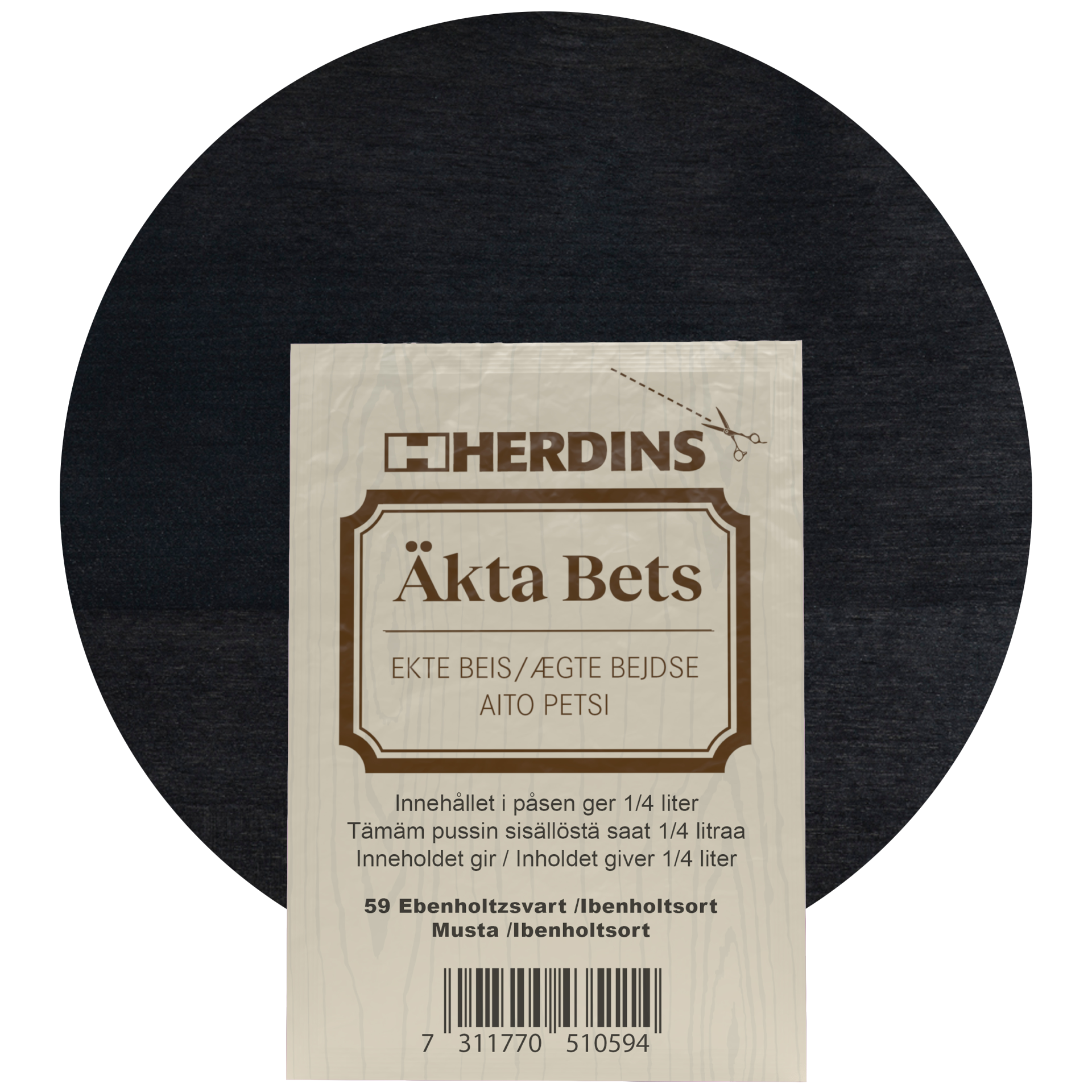 Herdins Ægte bejdse, sort
