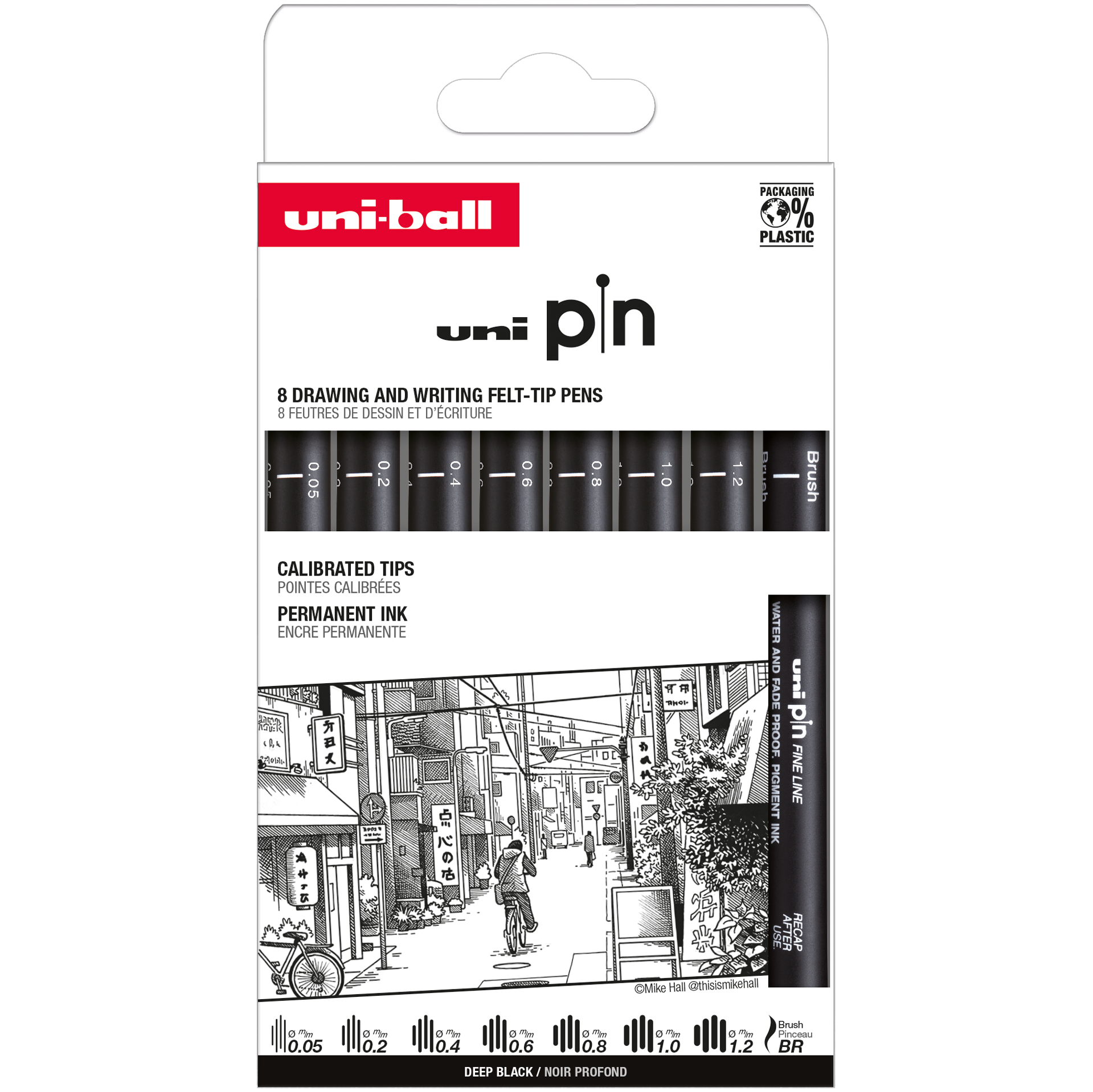 Uni Pin fineliner 8-p Classic sett 2