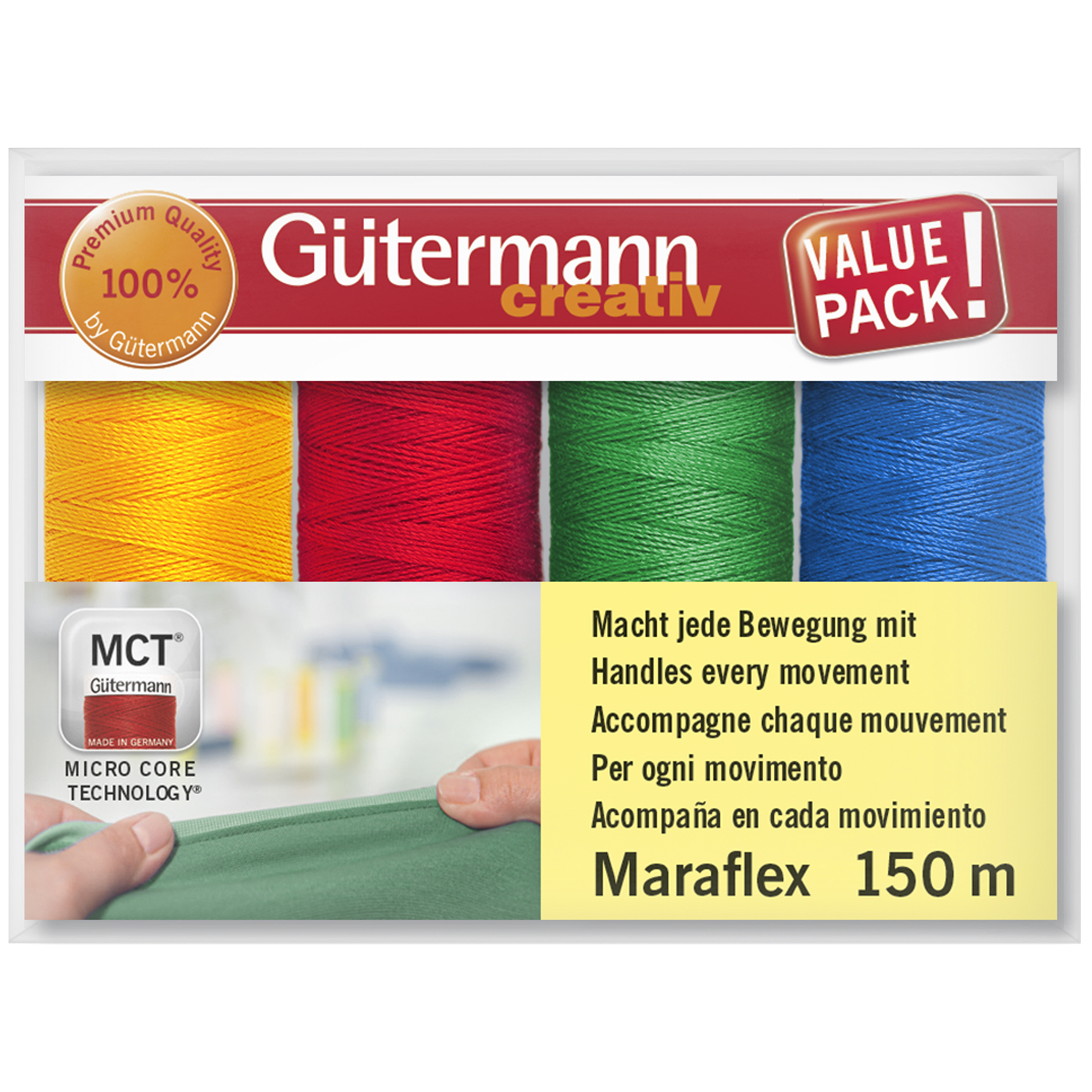 Sytrådsset Maraflex, klara färger