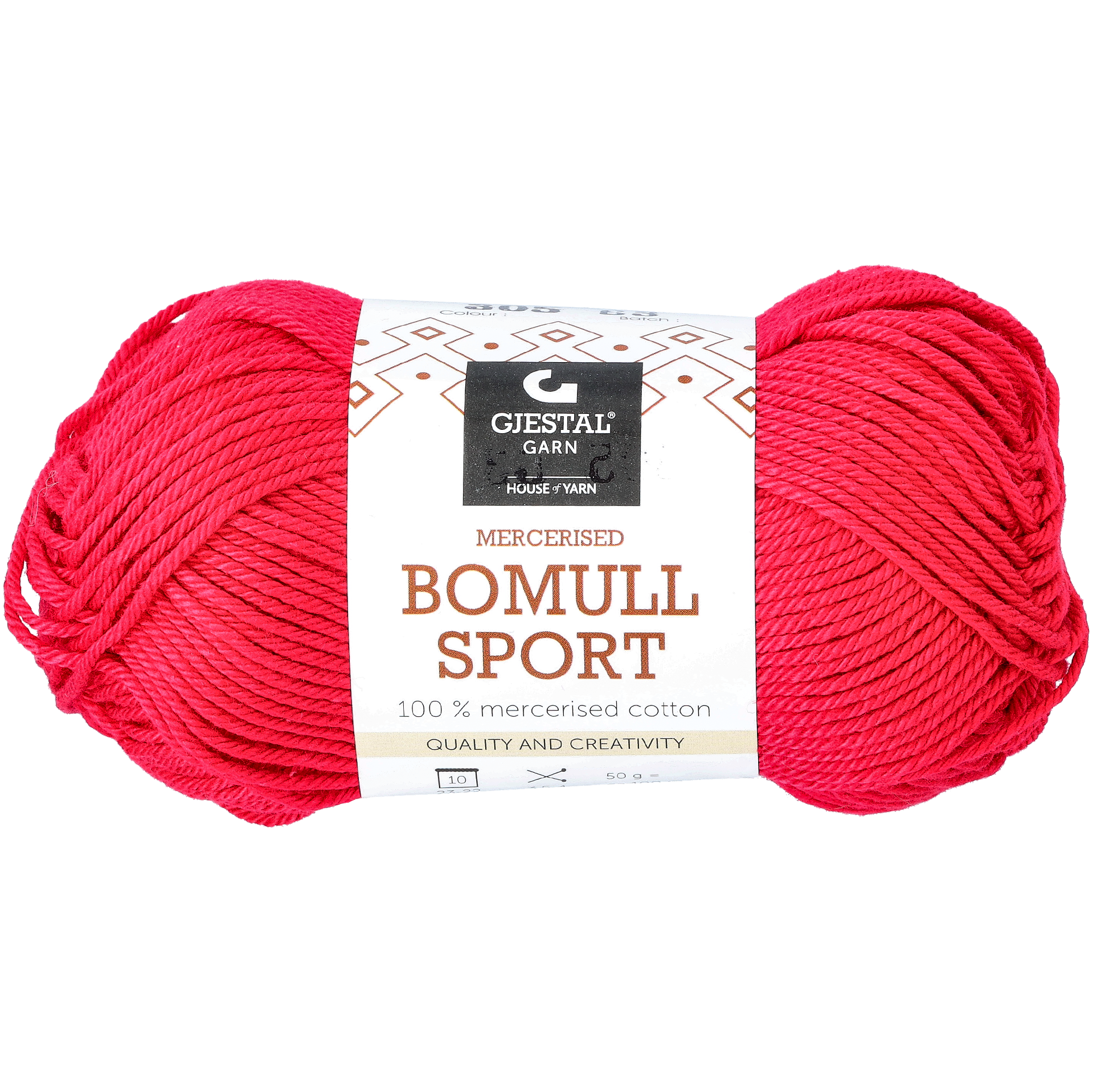 Bomuld sport garn, mørkerød