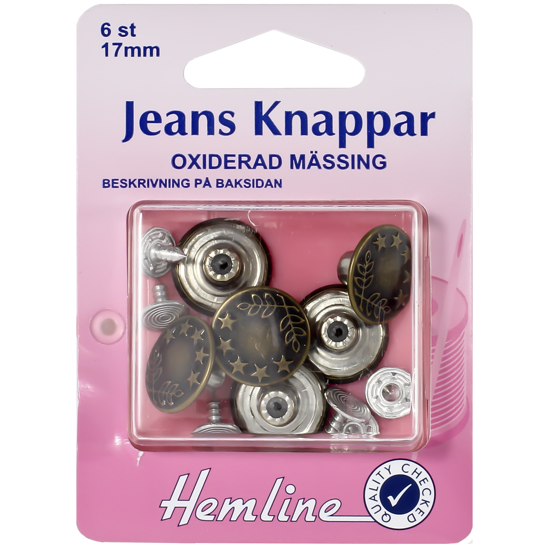 Jeansknapp 6-pack