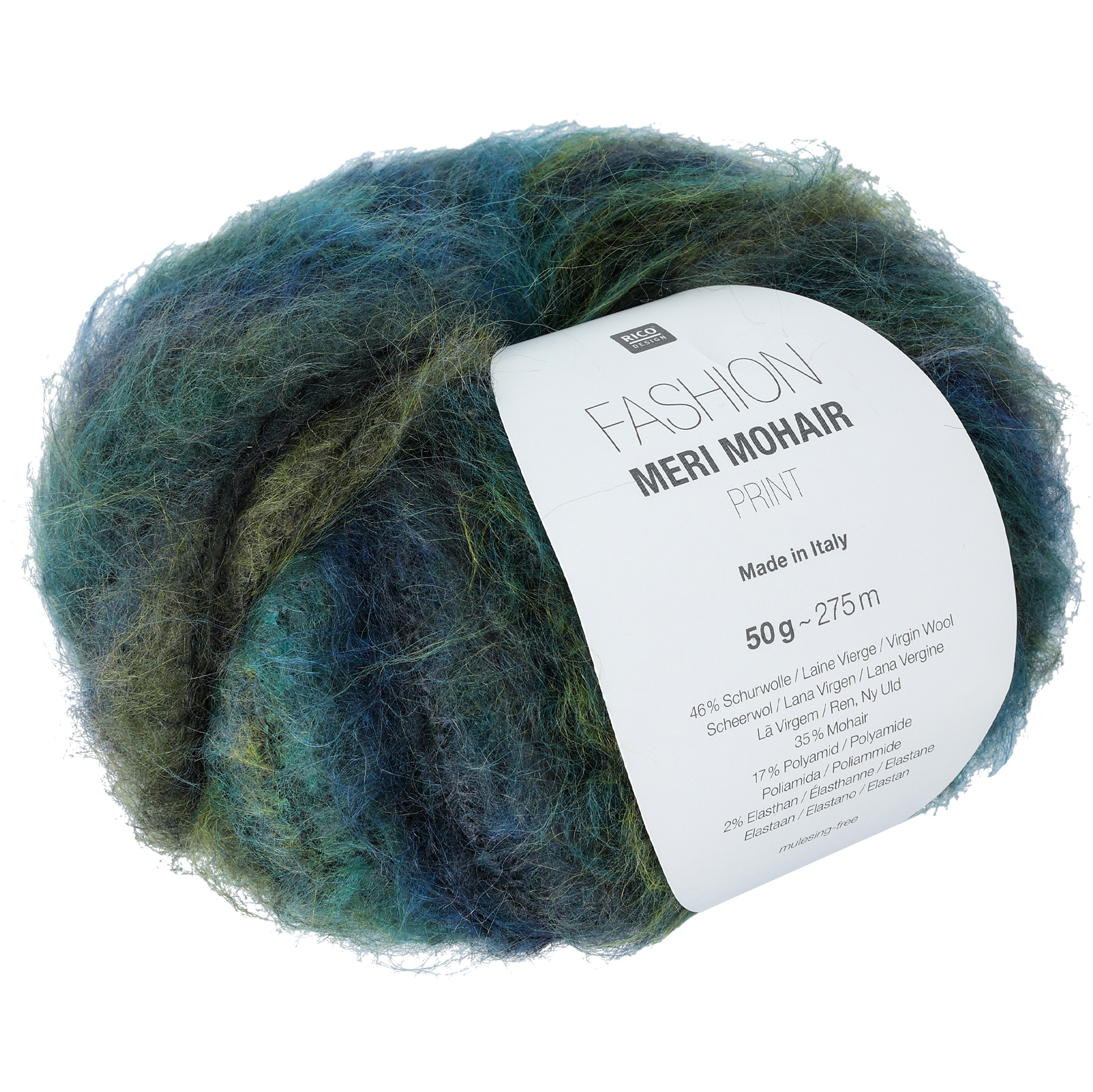 Fashion Meri Mohair Print, Havsdjup