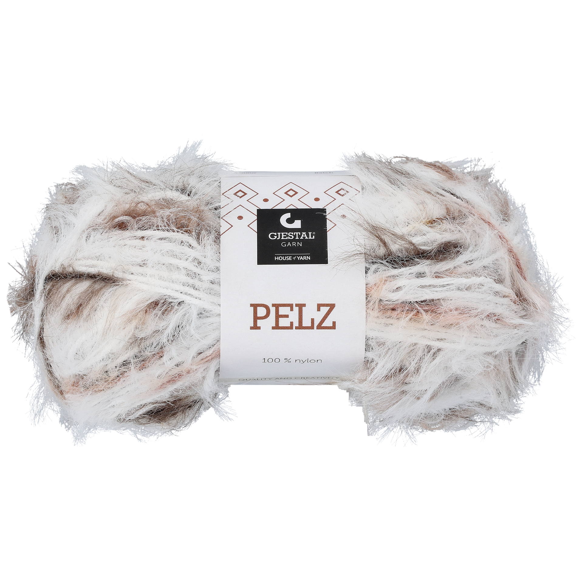 Pelz pelsgarn, beige print