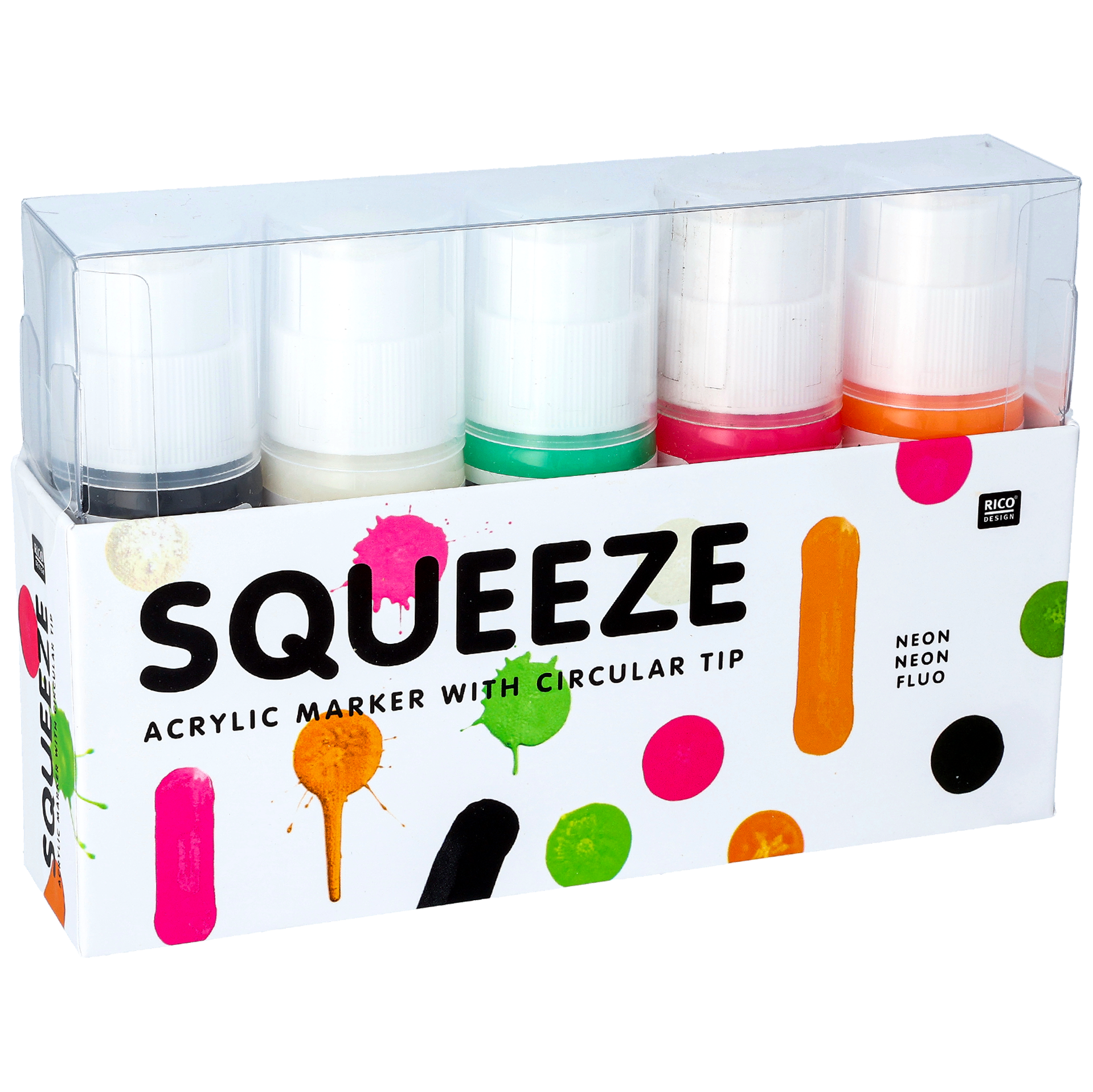 Squeeze akrylpennset, neon
