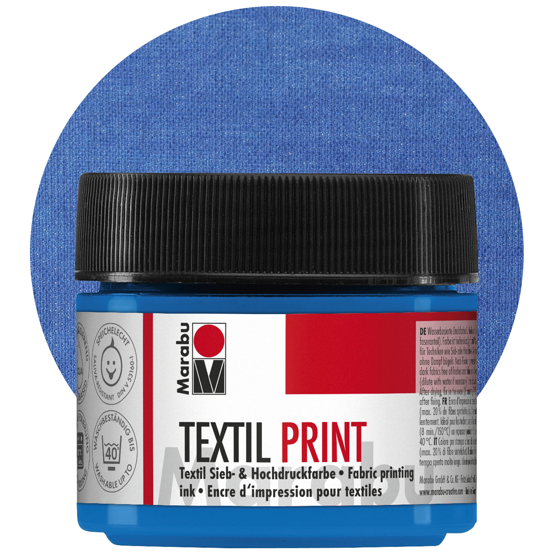 Textile Print, syaninsininen