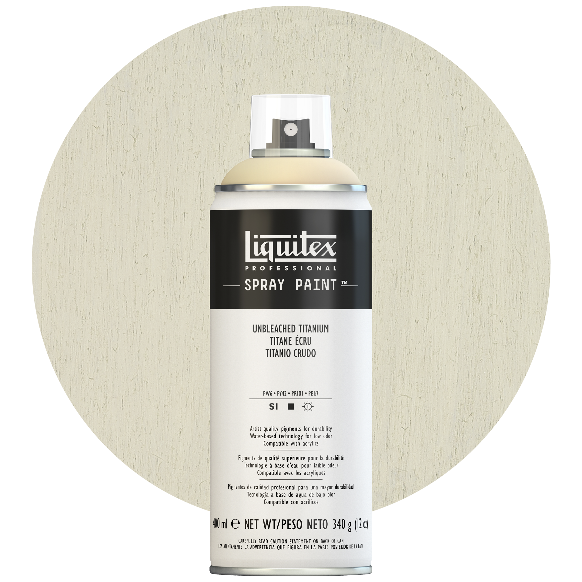 Sprayfärg Liquitex, unbleached titanium