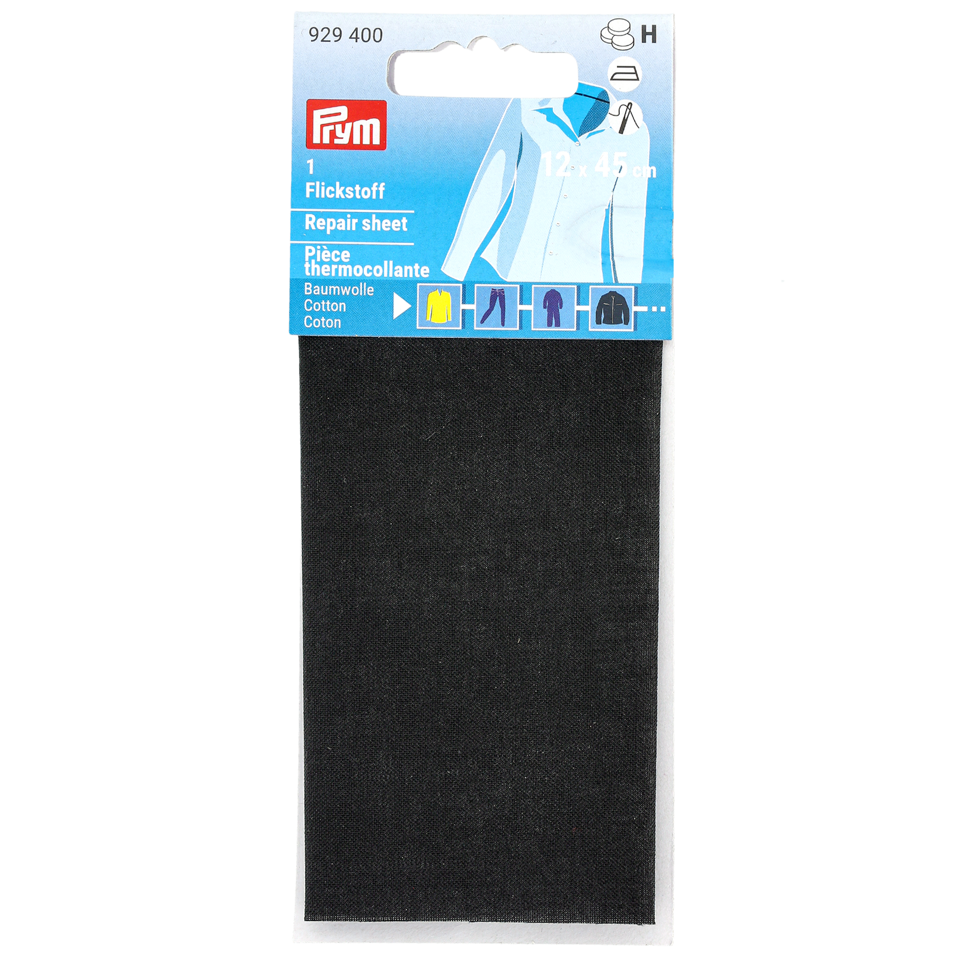 Korjauslappu puuvilla, musta