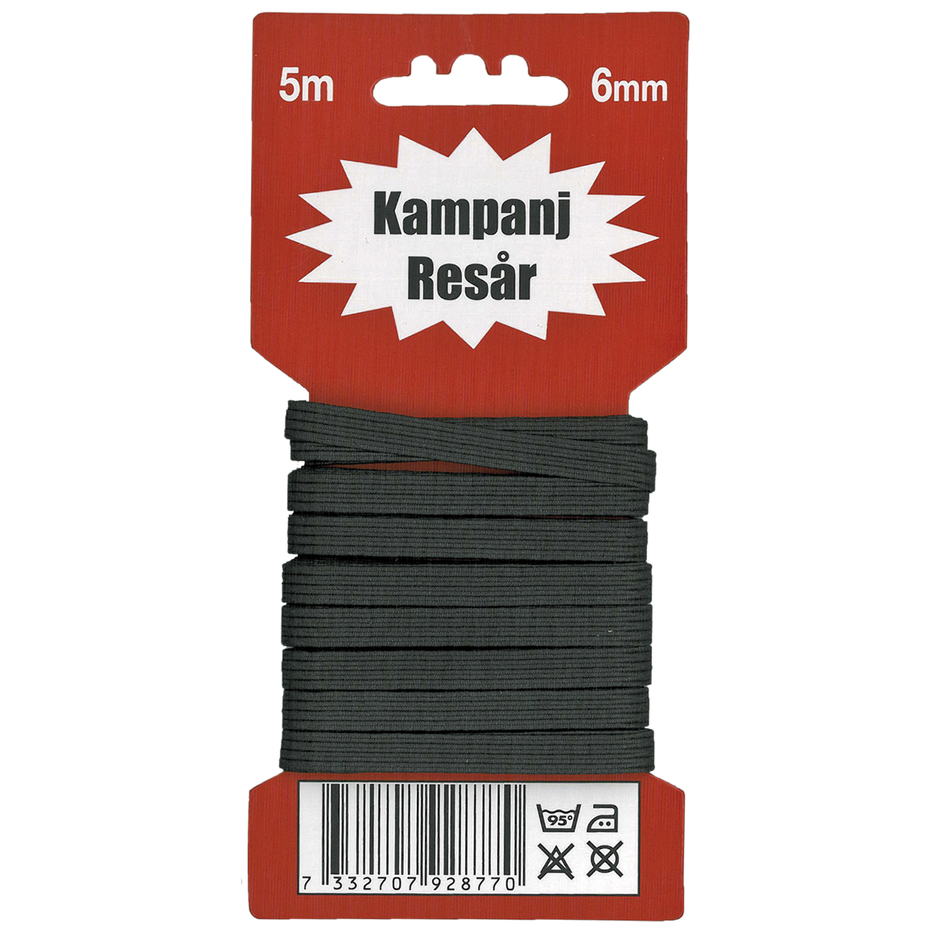 Elastisk strikk, svart