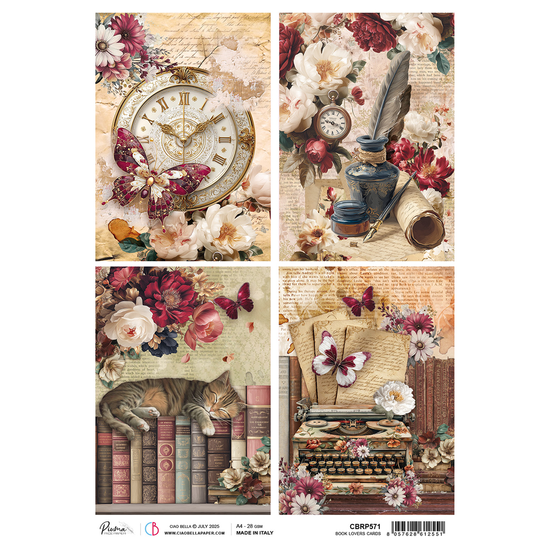 Rispapir A4, Book lovers cards