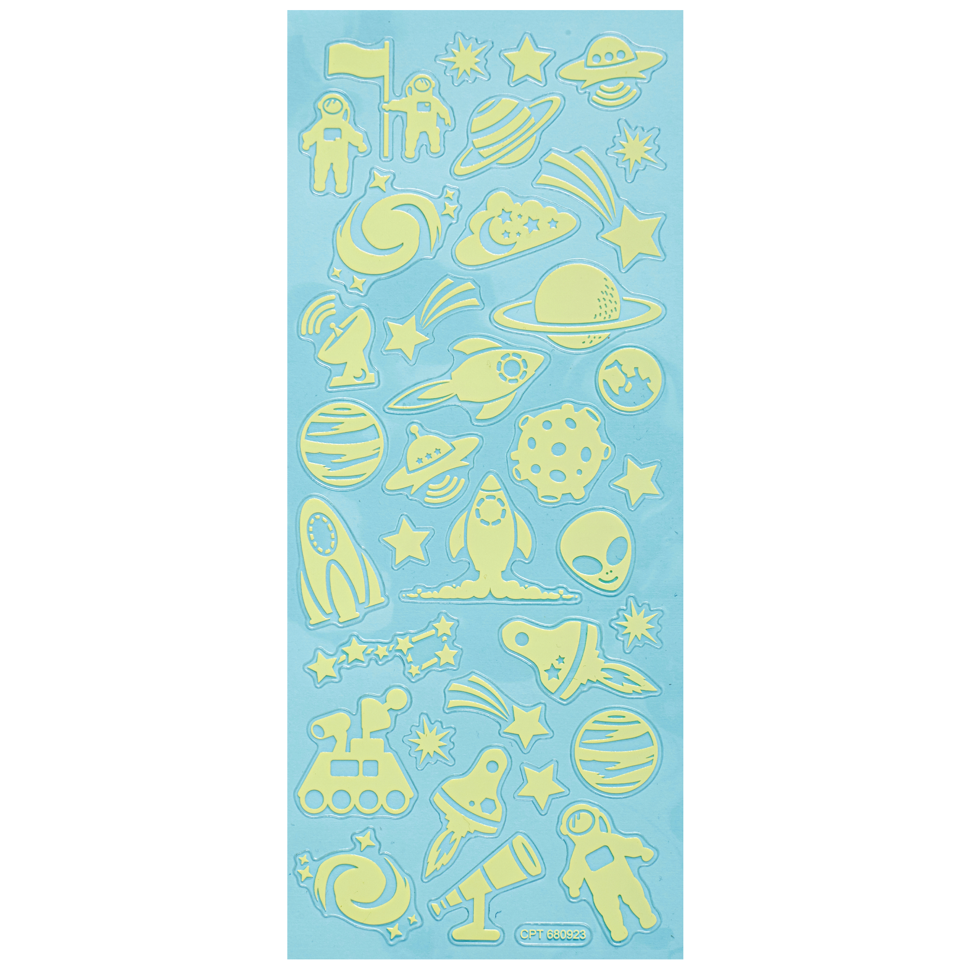 Stickers glow in the dark space