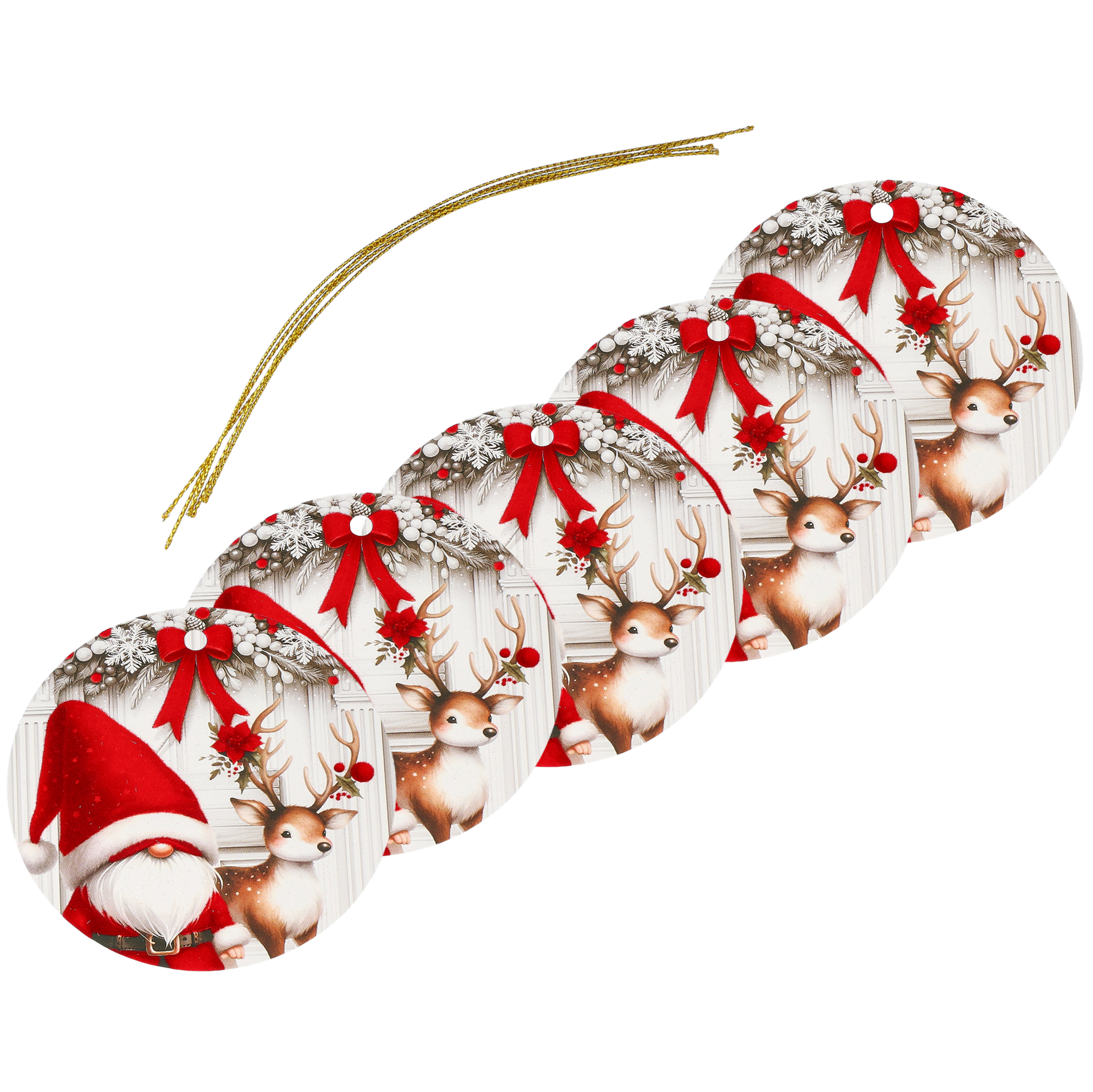 Gift tag, Nisse med reinsdyr