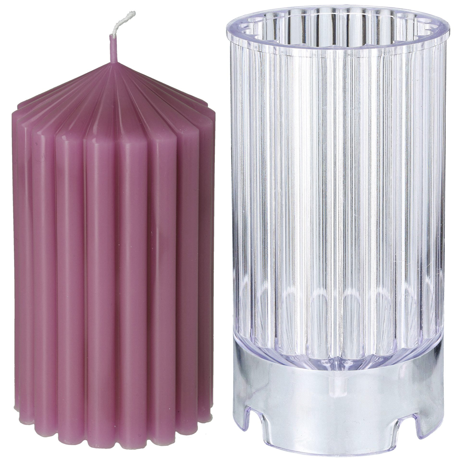 Ljusform Räfflad Cylinder 13 cm