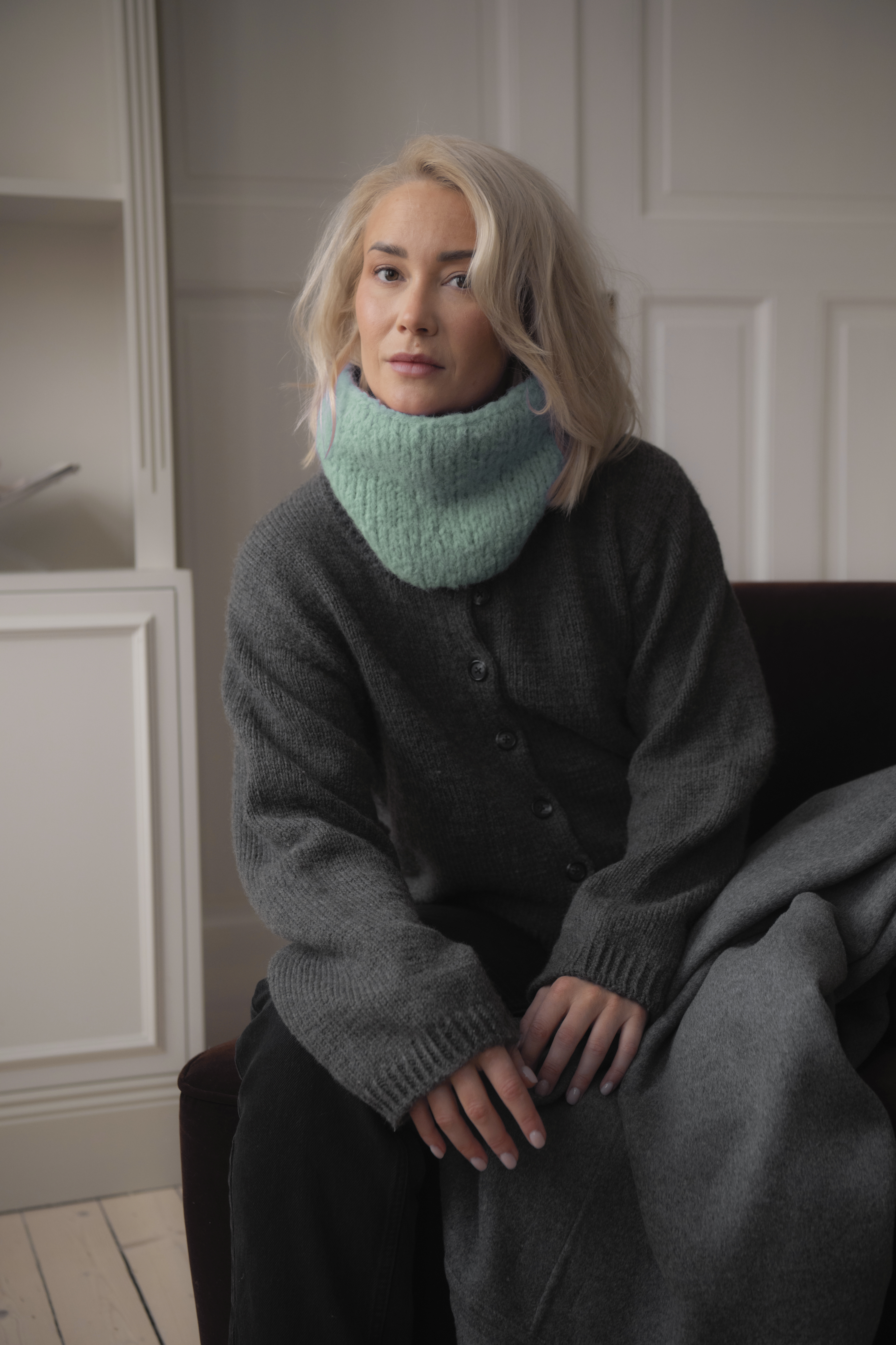 Svarta Fåret Brushed alpacka garn, green whisper
