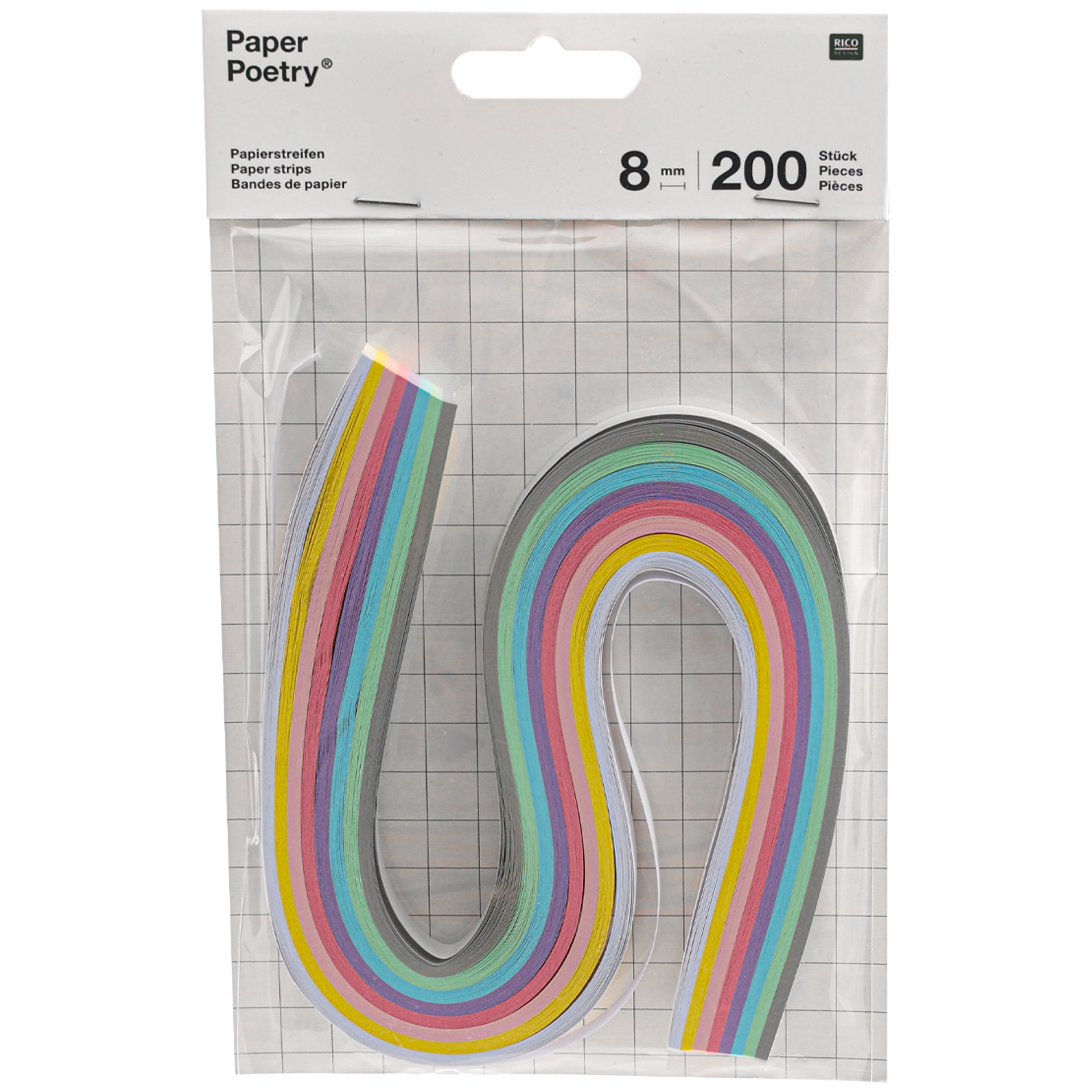 Quilling paperisuikaleet pastellivärit, 8 mm