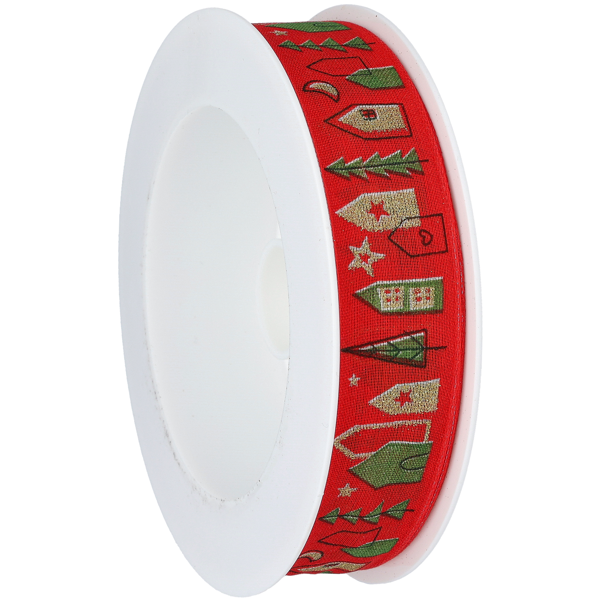 Dekorationsbånd julehus, rød