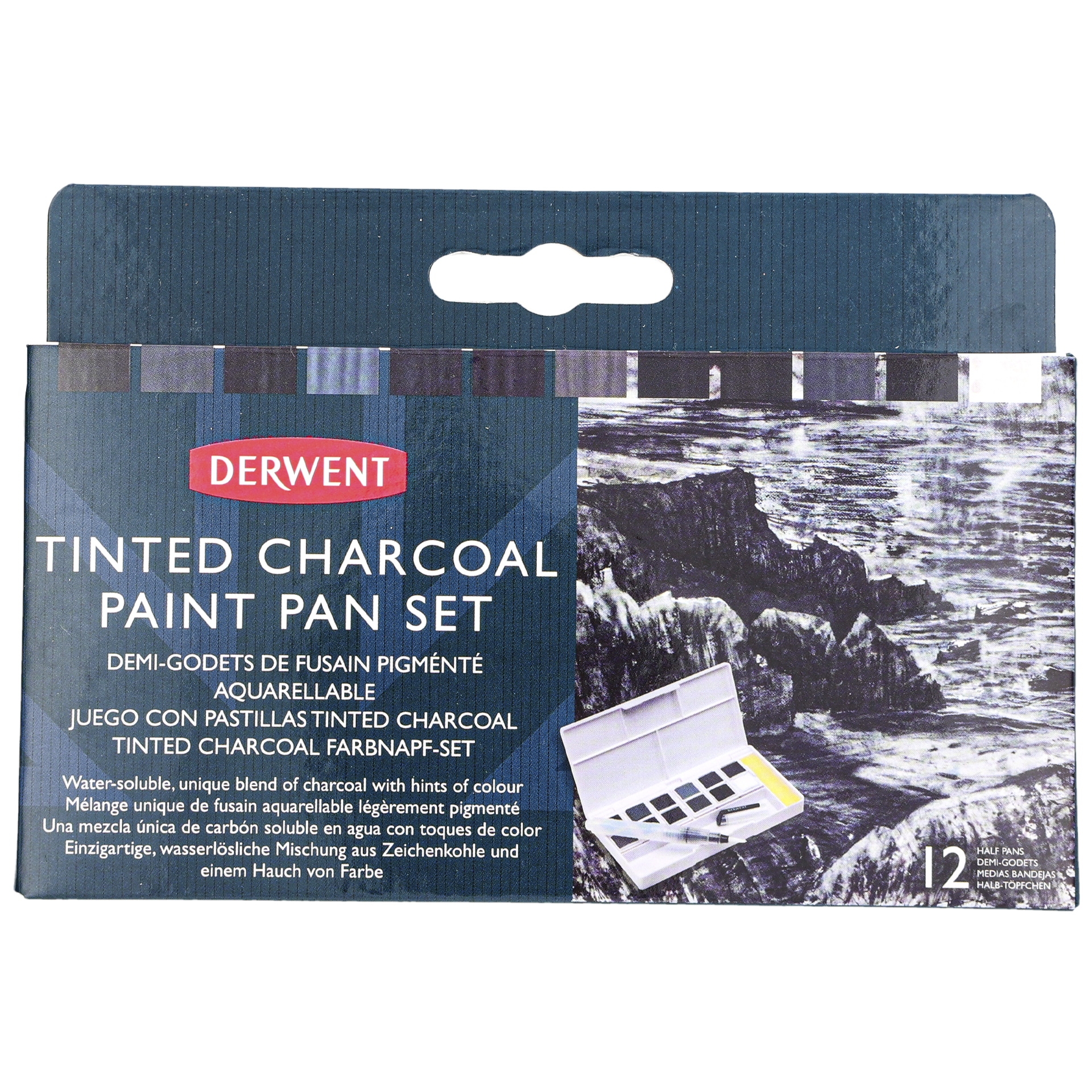 Derwent Tinted Charcoal Paint Pan, 12 st