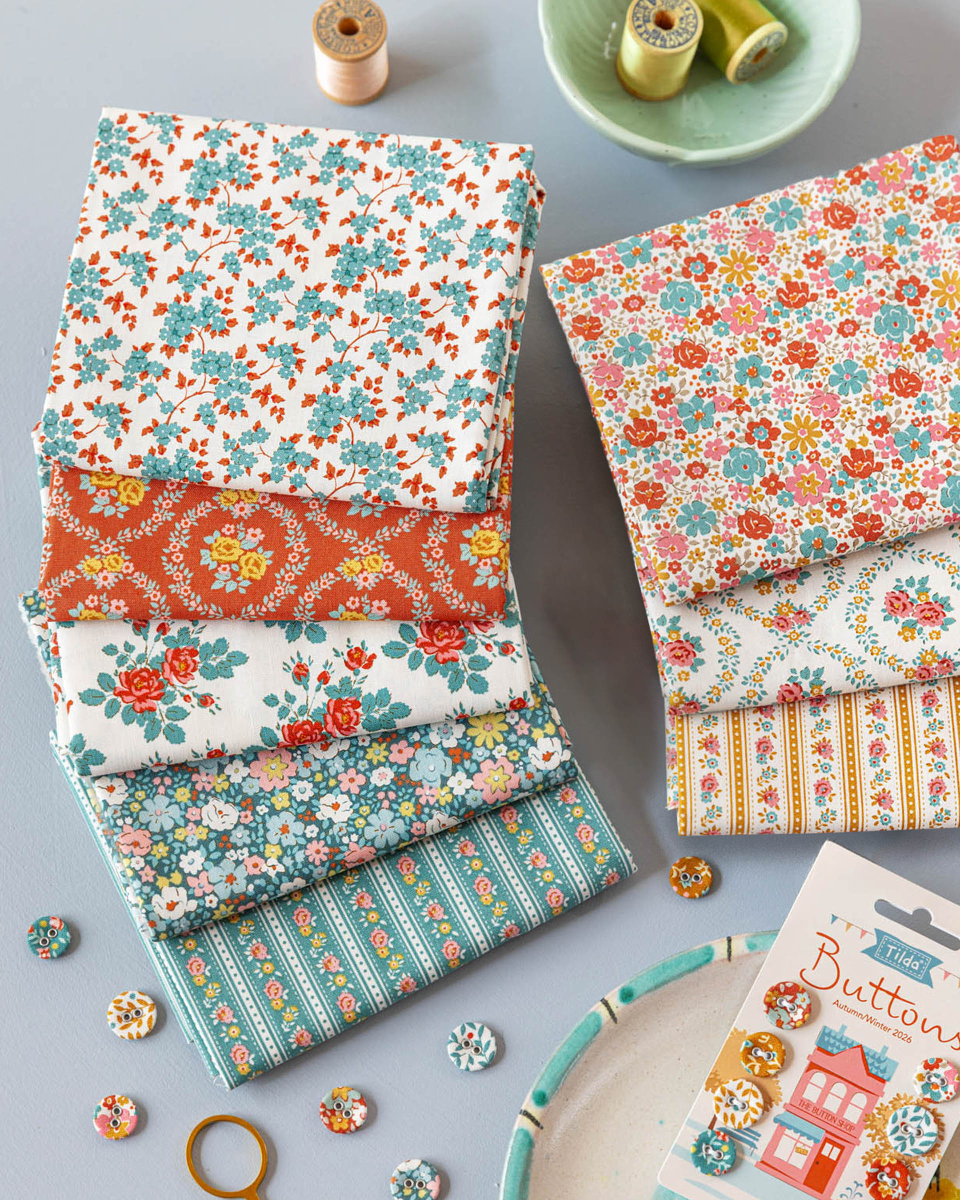 Tilda Fat Quarter, petrol