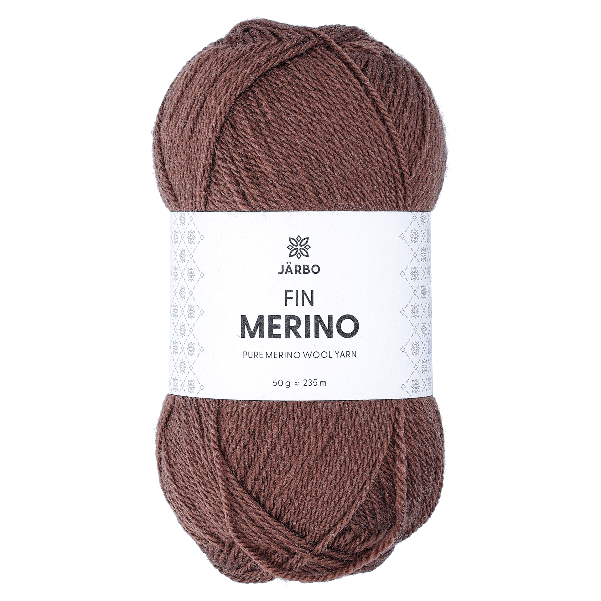 Järbo Fin merino ullgarn, mørk brun