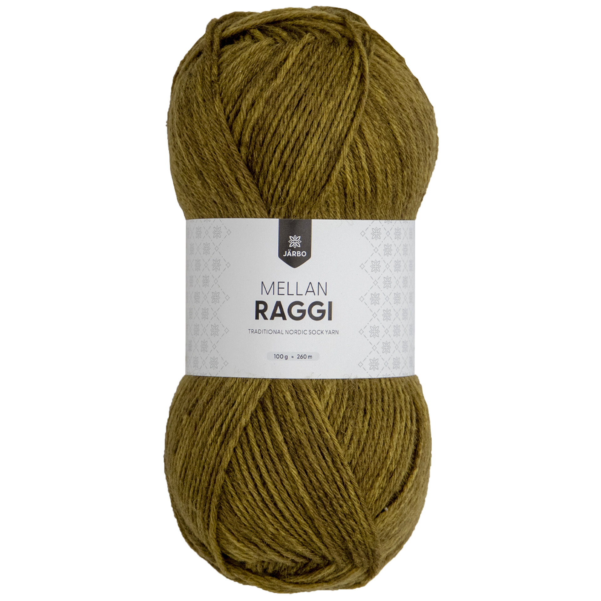 Järbo Mellanraggi sukkalanka, old moss